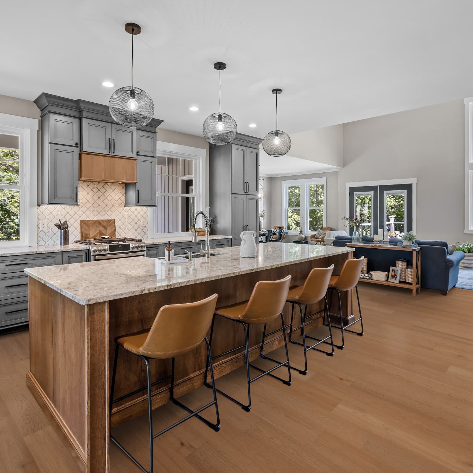 CALI Shaded Hickory Engineered Flooring — Varietals Collection — installed in room