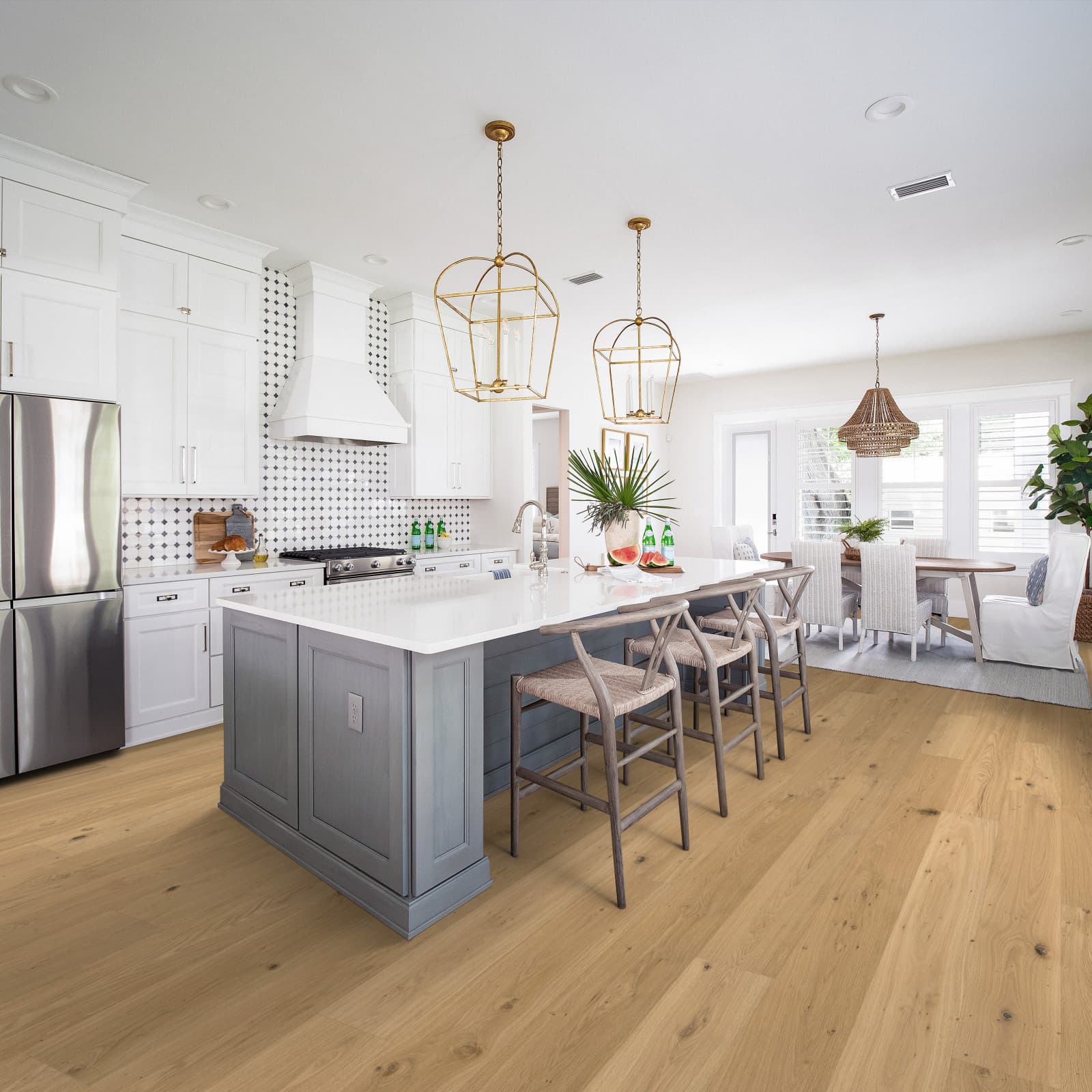 CALI Fawn and Figure Engineered Hardwood - Green to the Core Flooring — First Press Collection — installed in room