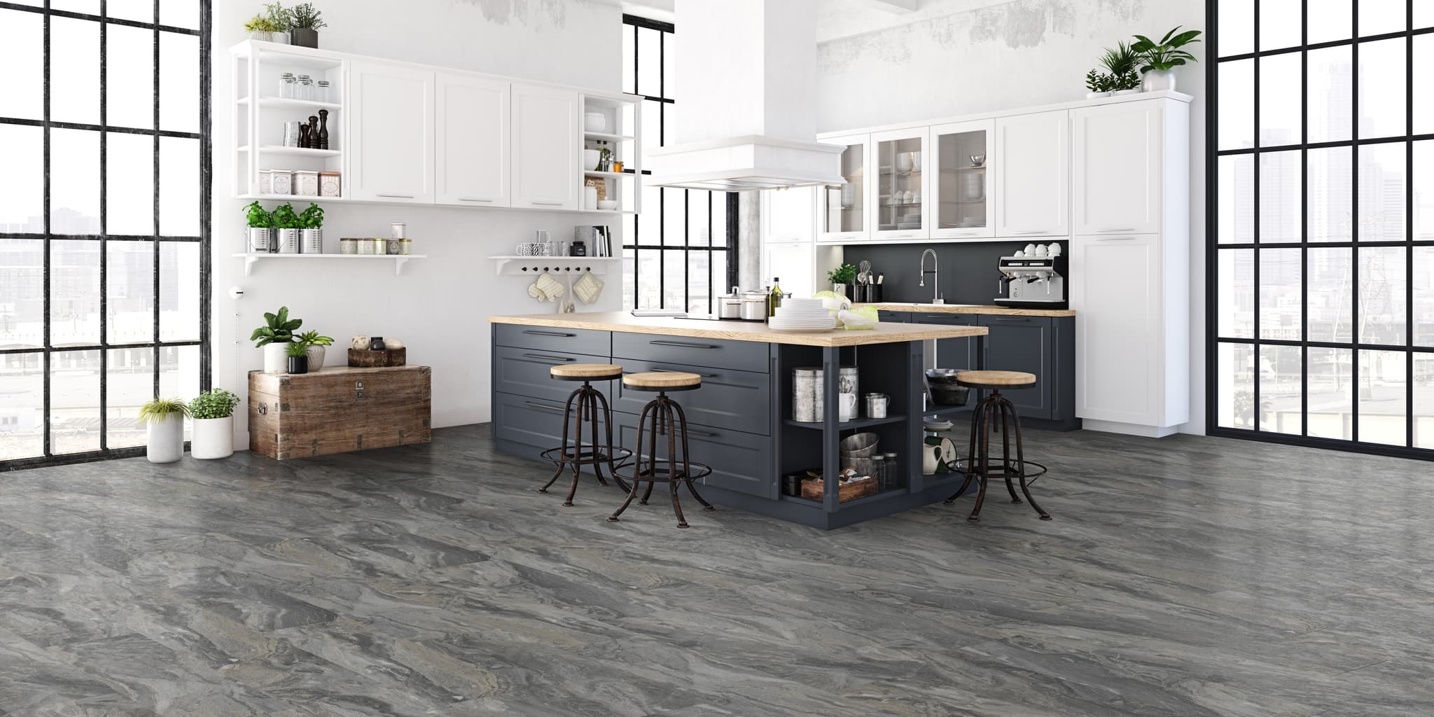 CALI Seal Rock Marble Laminate Top Layer with High Density Wood Core Flooring Shorebreak Collection - view 2