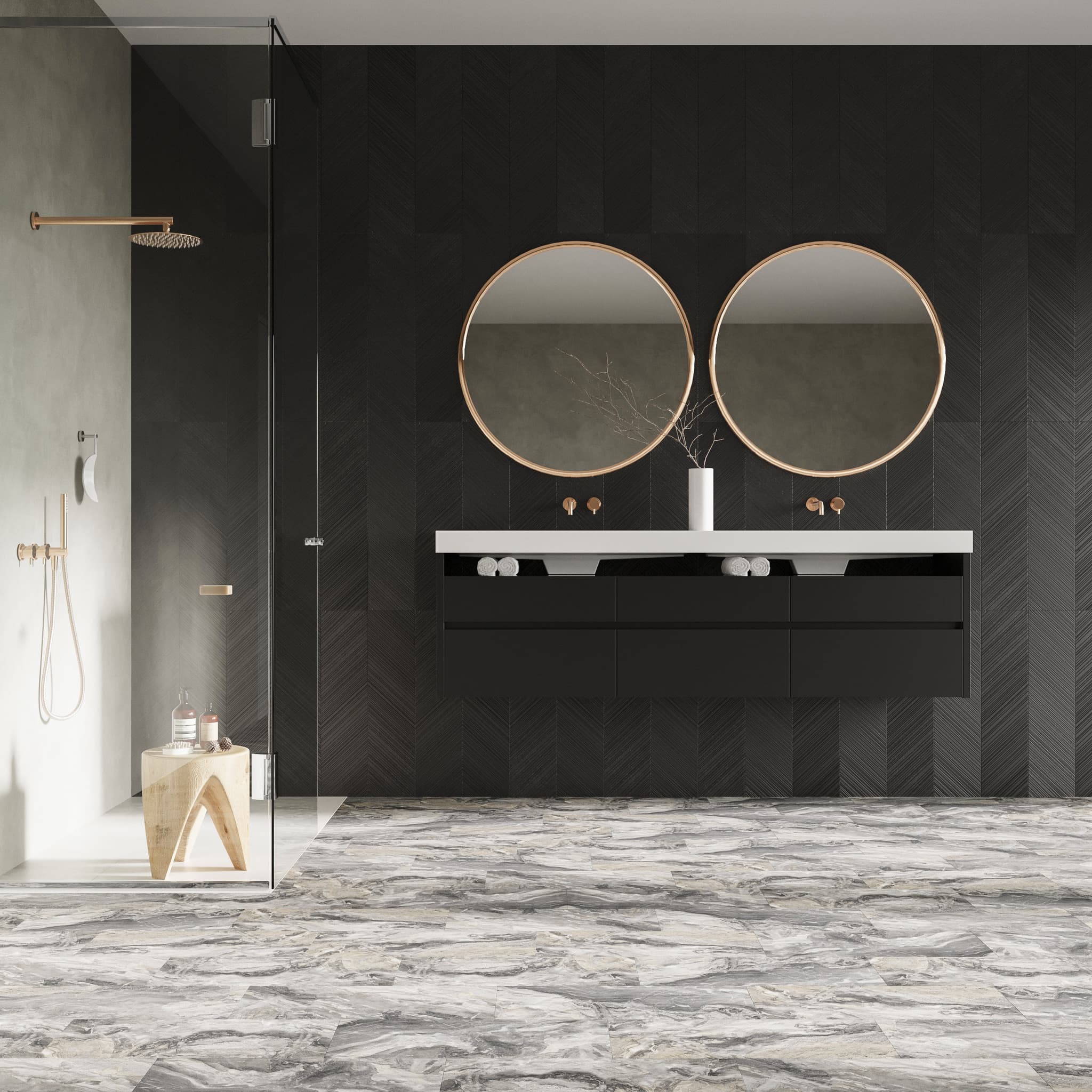 CALI Seal Rock Marble Laminate Top Layer with High Density Wood Core Flooring Shorebreak Collection - view 4