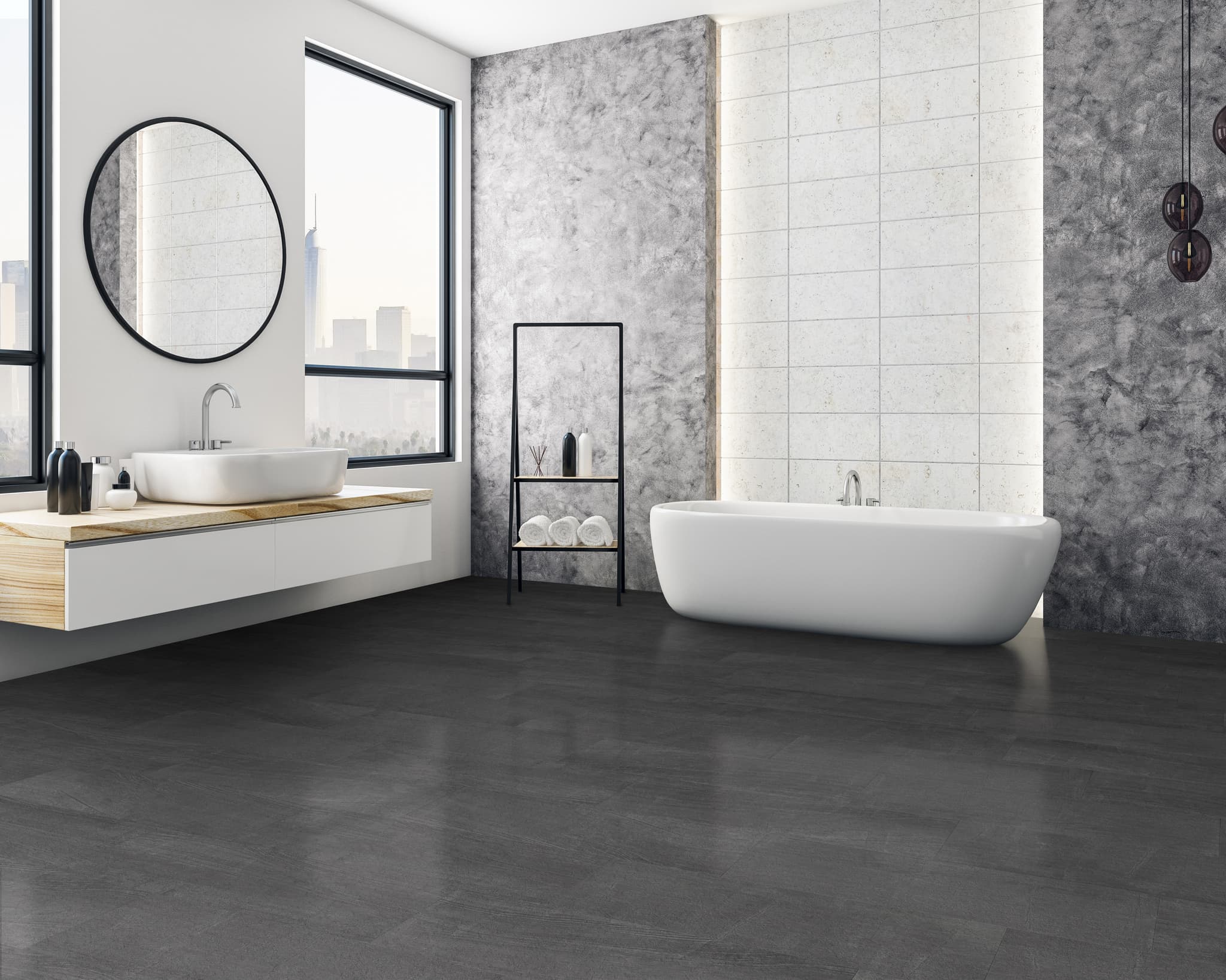 CALI Black Sands Marble Laminate Top Layer with High Density Wood Core Flooring Shorebreak Collection - view 2