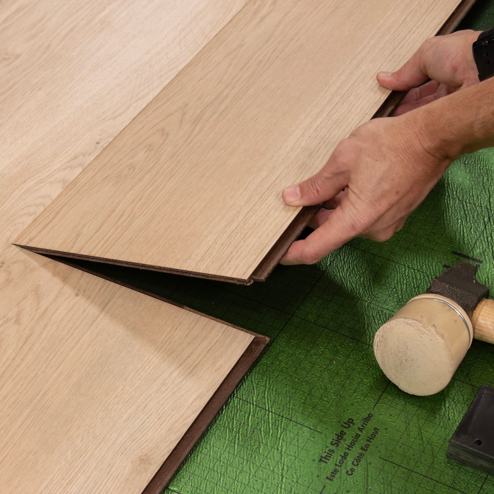 CALI Santa Cruz Sand Laminate Top Layer with High Density Wood Core Flooring — Mavericks Collection — detail view 4
