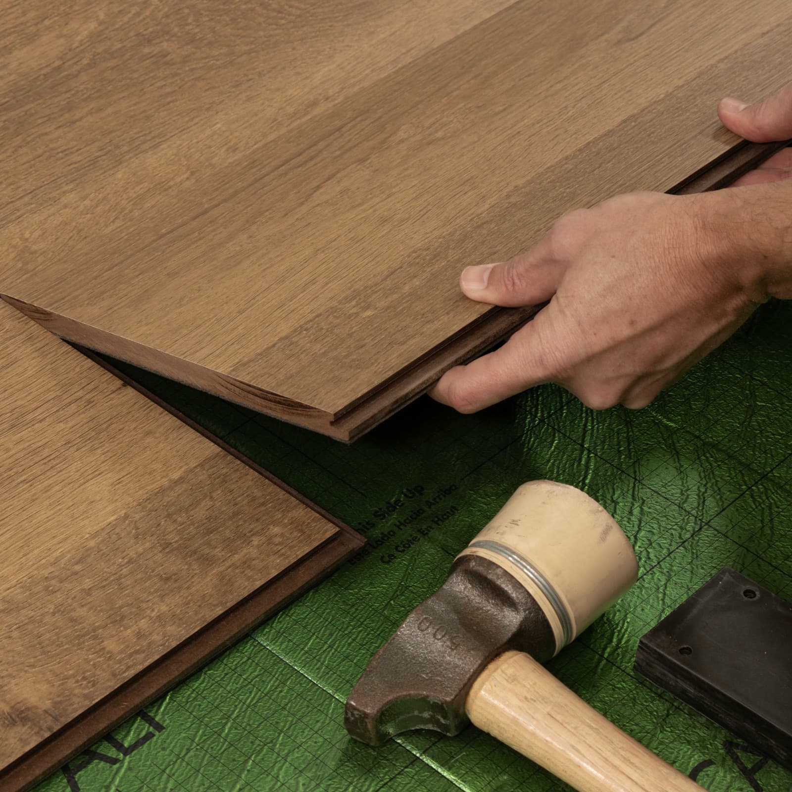 CALI Mocha Del Mar Laminate Top Layer with High Density Wood Core Flooring — Mavericks Collection — detail view 5