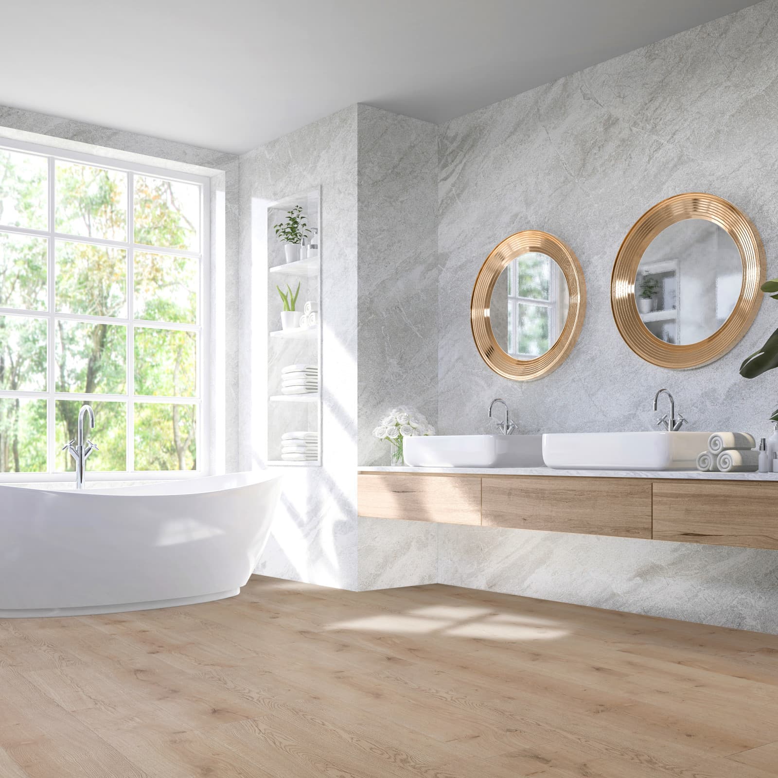 CALI Pillar Point Laminate Top Layer with High Density Wood Core Flooring — Mavericks Collection — installed in room