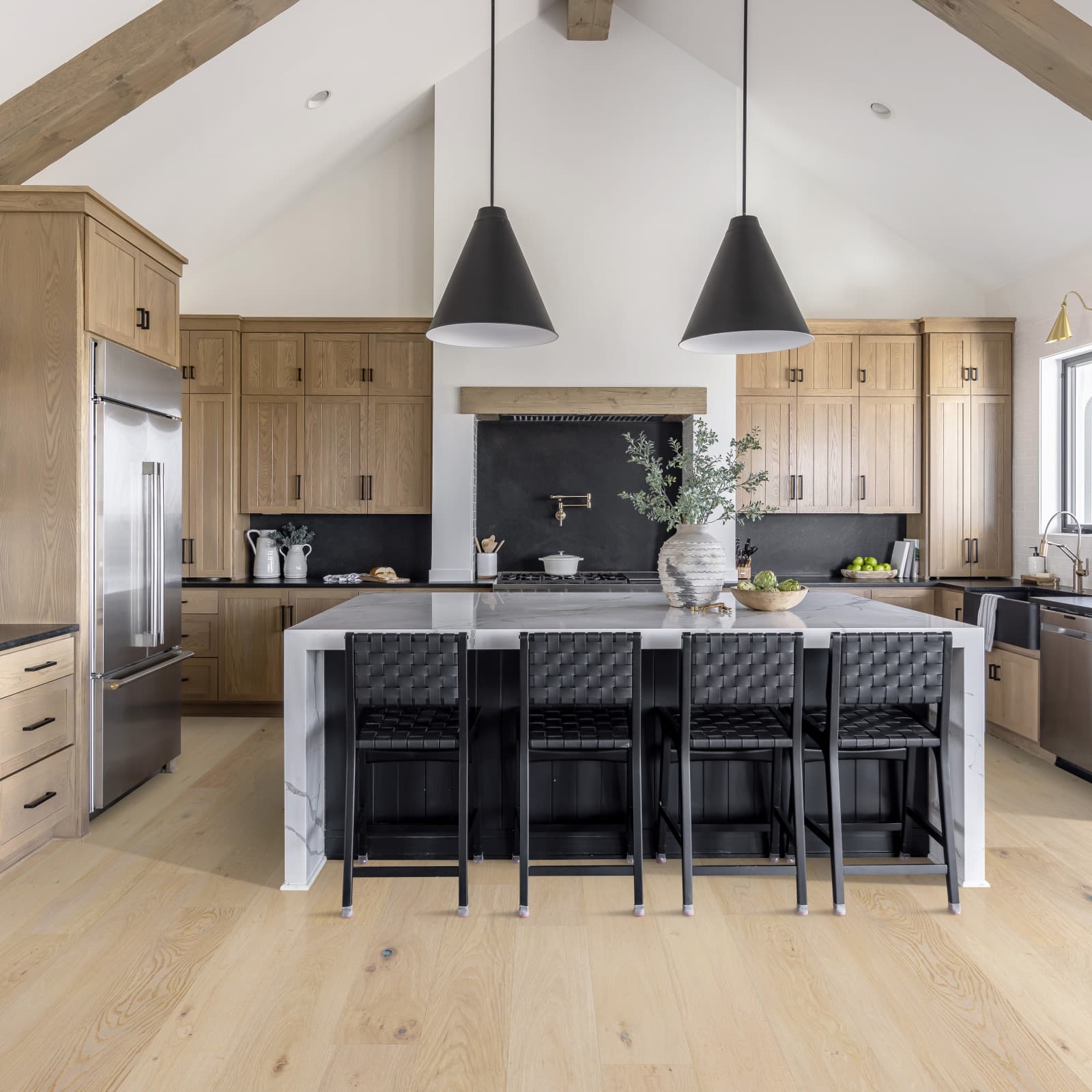 CALI Vallemar Blanc Laminate Top Layer with High Density Wood Core Flooring — Pacifica Collection — installed in room