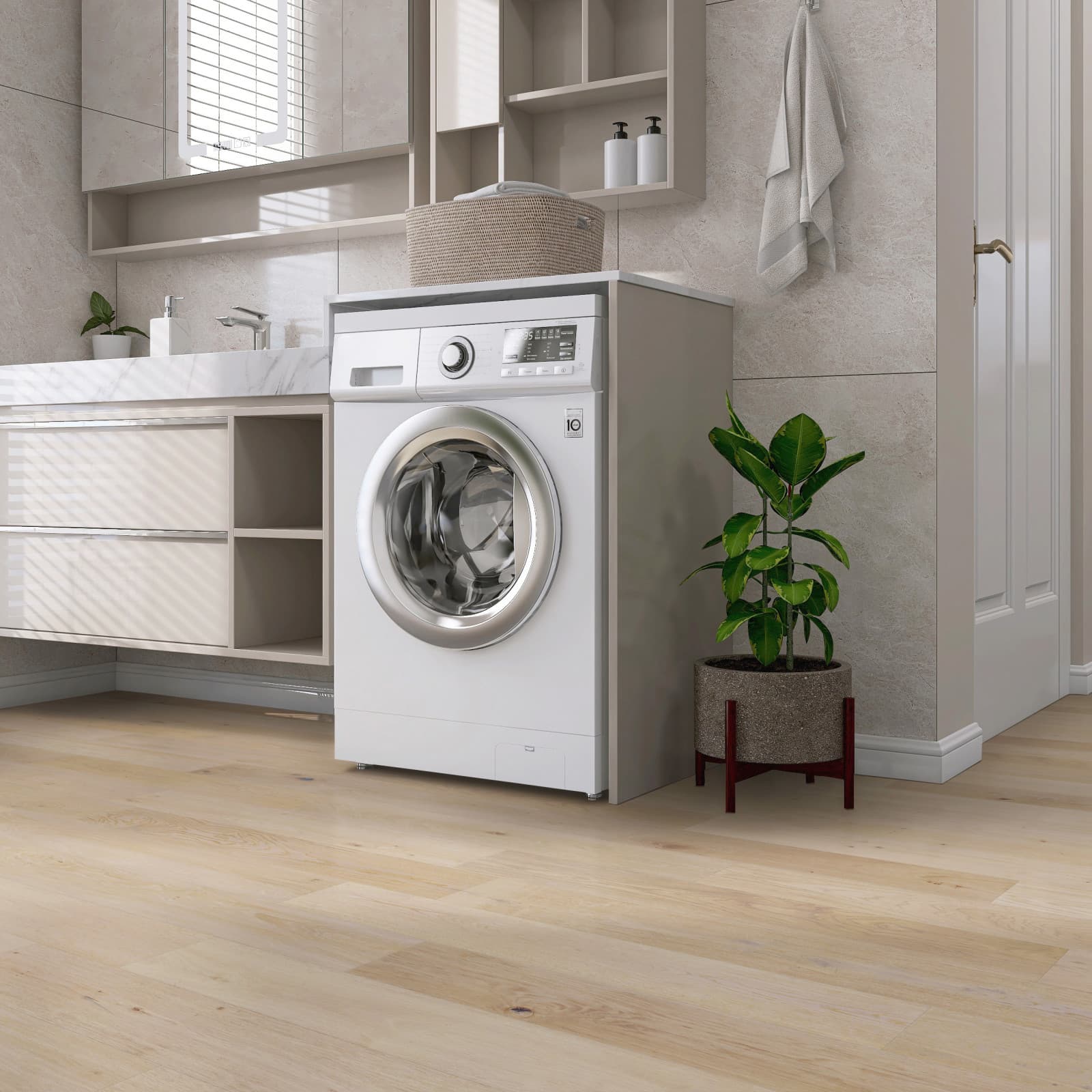 CALI Vallemar Blanc Laminate Top Layer with High Density Wood Core Flooring — Pacifica Collection — detail view 3