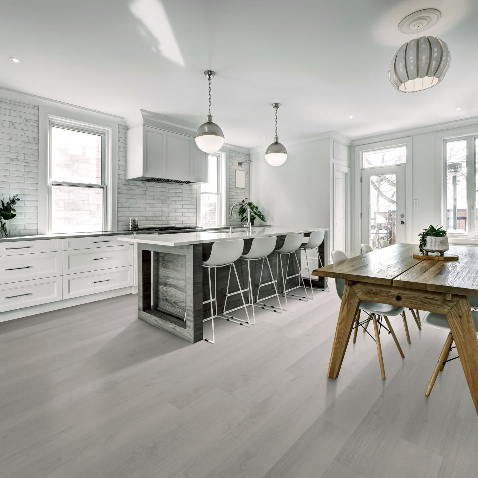 CALI Grayfish Laminate Top Layer with High Density Wood Core Flooring — Pacifica Collection — installed in room