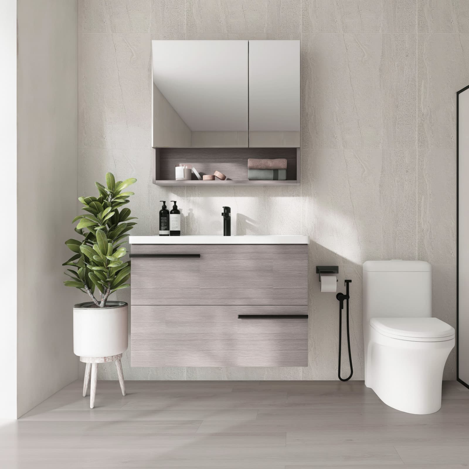 CALI Grayfish Laminate Top Layer with High Density Wood Core Flooring — Pacifica Collection — detail view 4