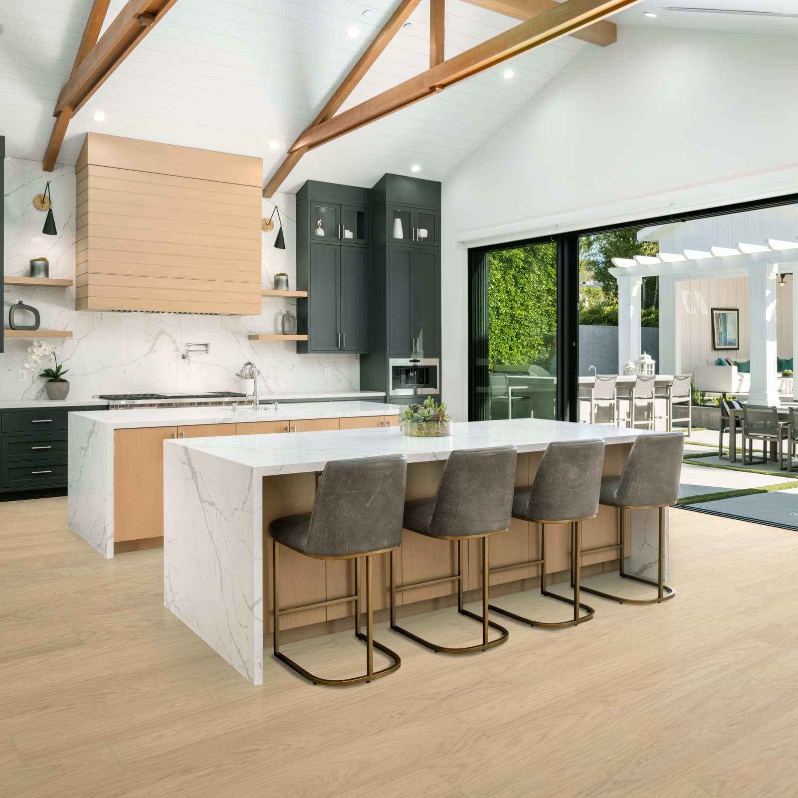 CALI Amber Retreat Laminate Top Layer with High Density Wood Core Flooring — Santa Cruz Collection — installed in room