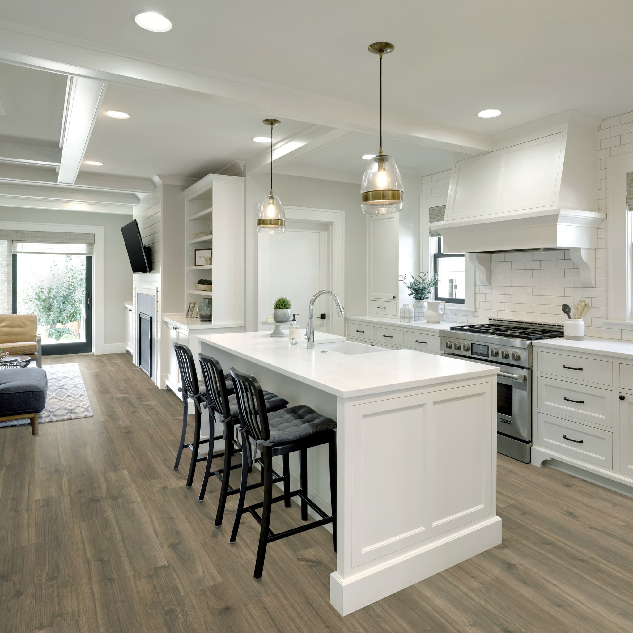 CALI Misty Wood Walnut Laminate Top Layer with High Density Wood Core Flooring Santa Cruz Collection - view 2