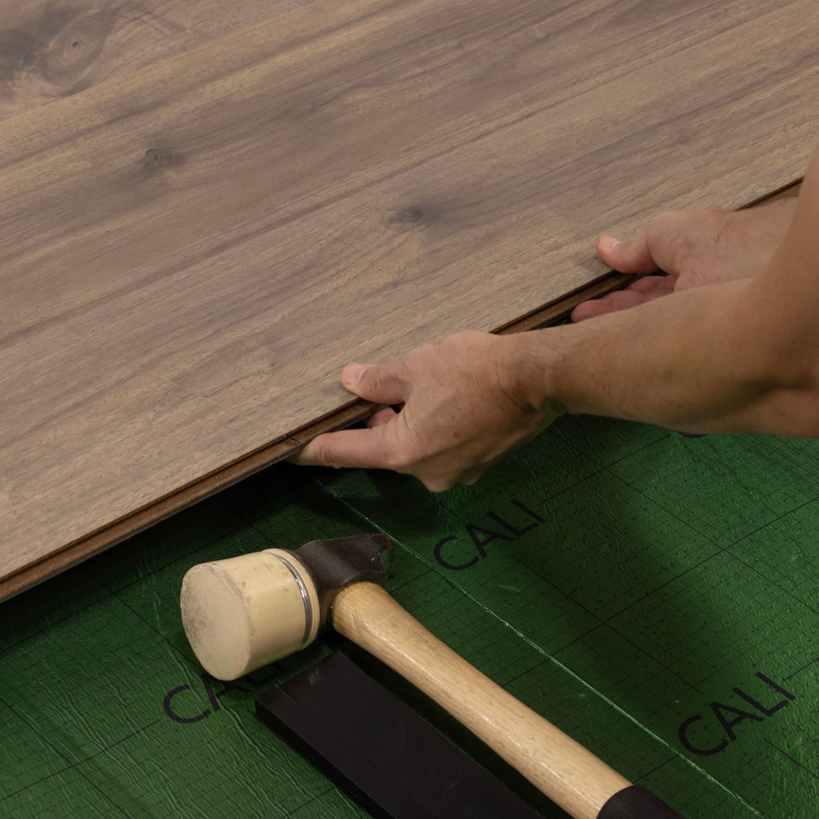 CALI Misty Wood Walnut Laminate Top Layer with High Density Wood Core Flooring — Santa Cruz Collection — detail view 4