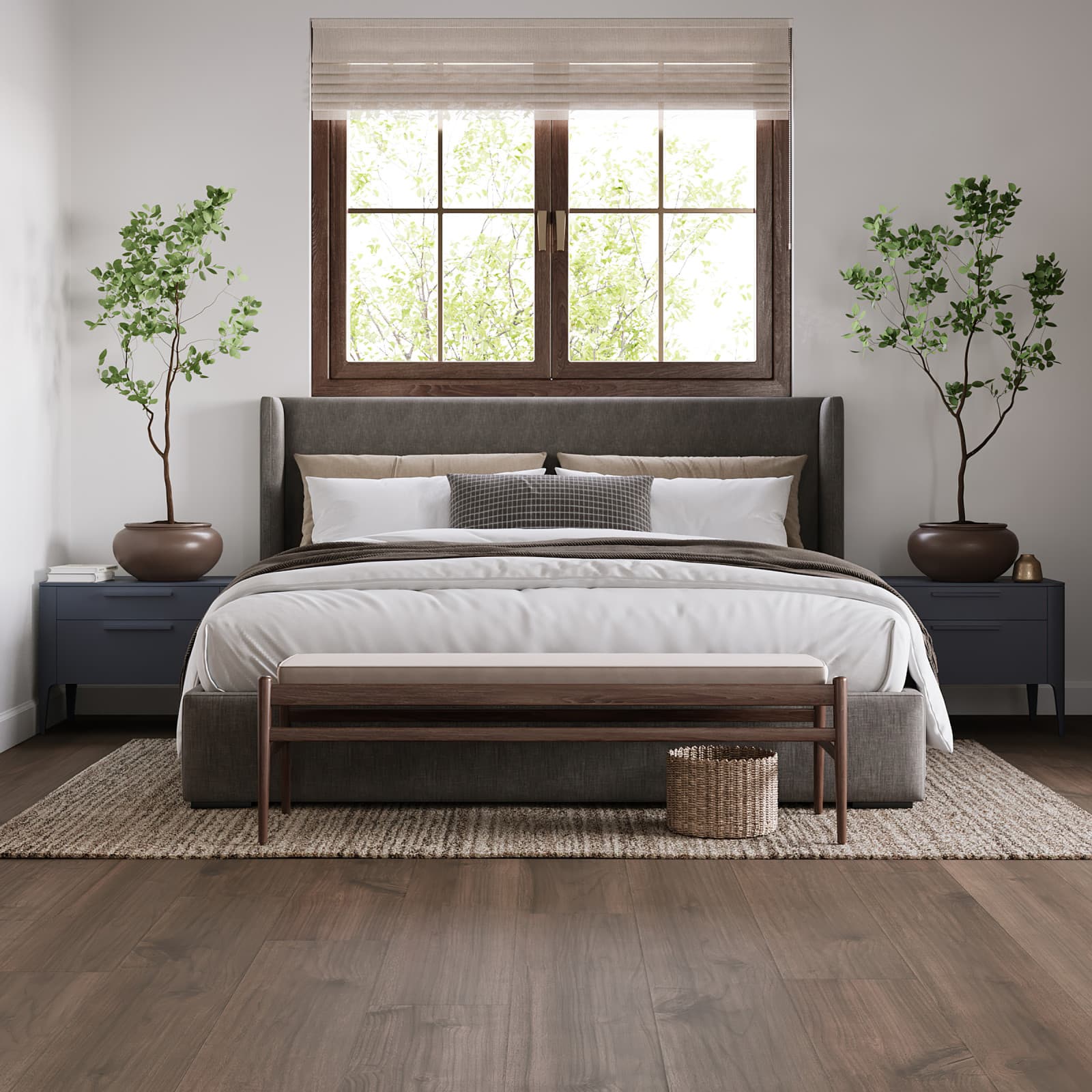 CALI Beau Bark Laminate Top Layer with High Density Wood Core Flooring — Santa Cruz Collection — detail view 3