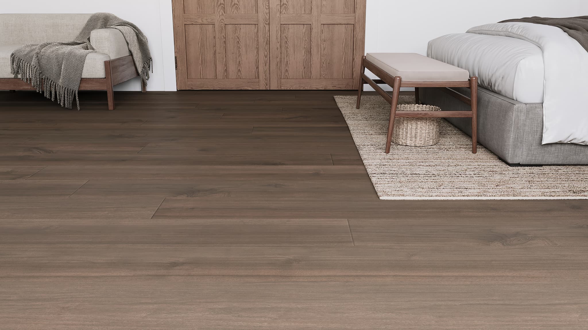 CALI Beau Bark Laminate Top Layer with High Density Wood Core Flooring Santa Cruz Collection - view 4