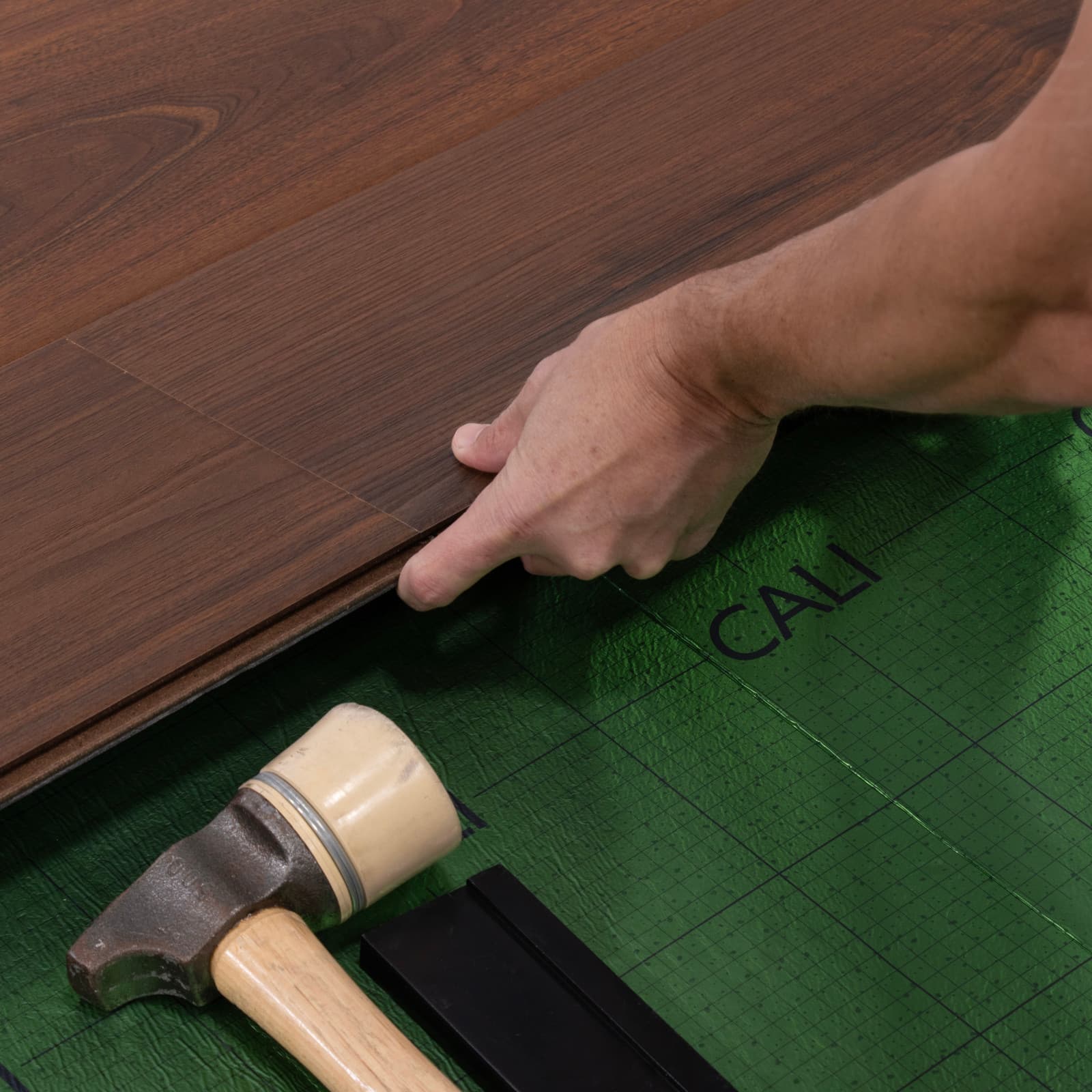 CALI Old Mission Umber Laminate Top Layer with High Density Wood Core Flooring — Santa Cruz Collection — detail view 4