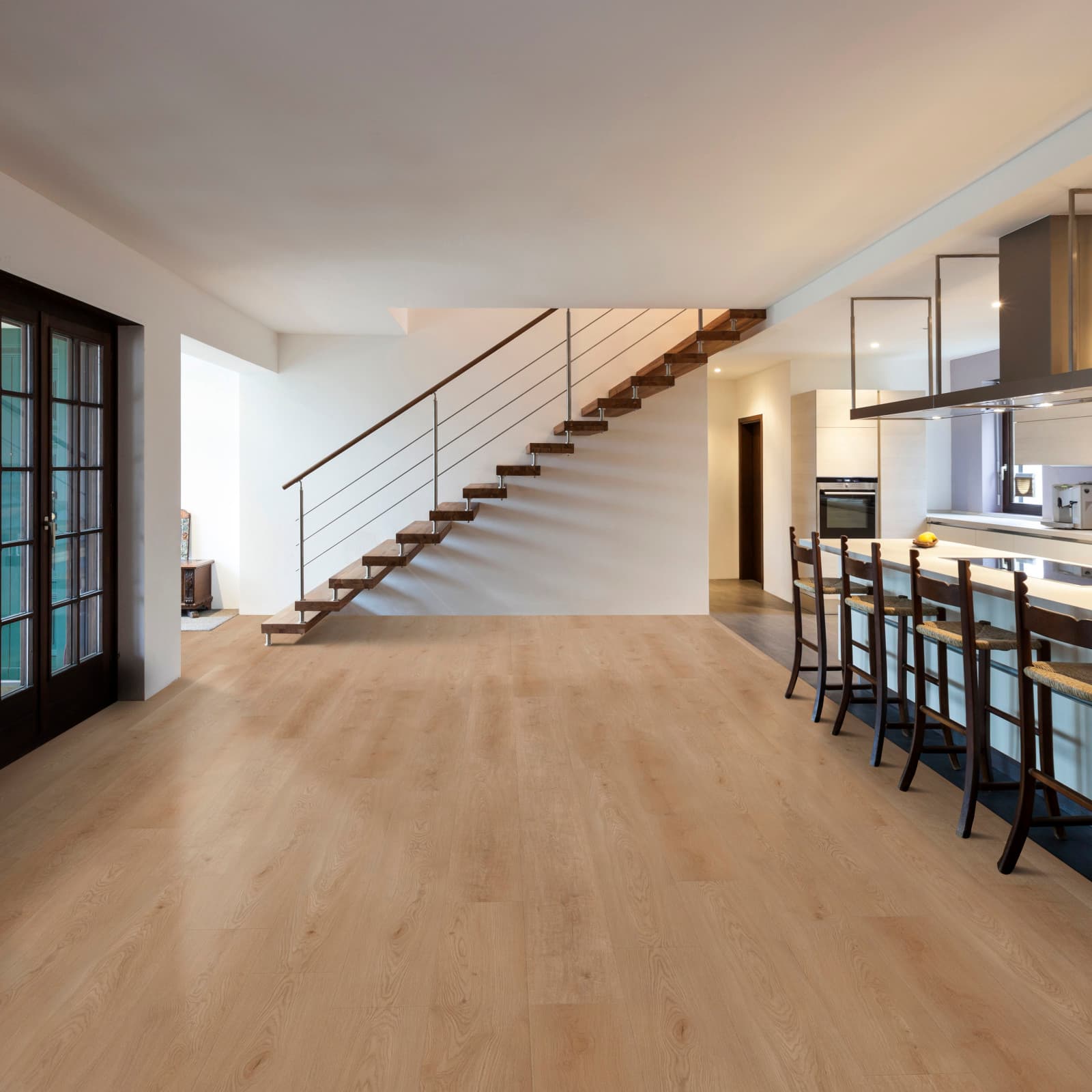 CALI Belmont Bluffs Laminate Top Layer with High Density Wood Core Flooring — Santa Cruz Collection — installed in room