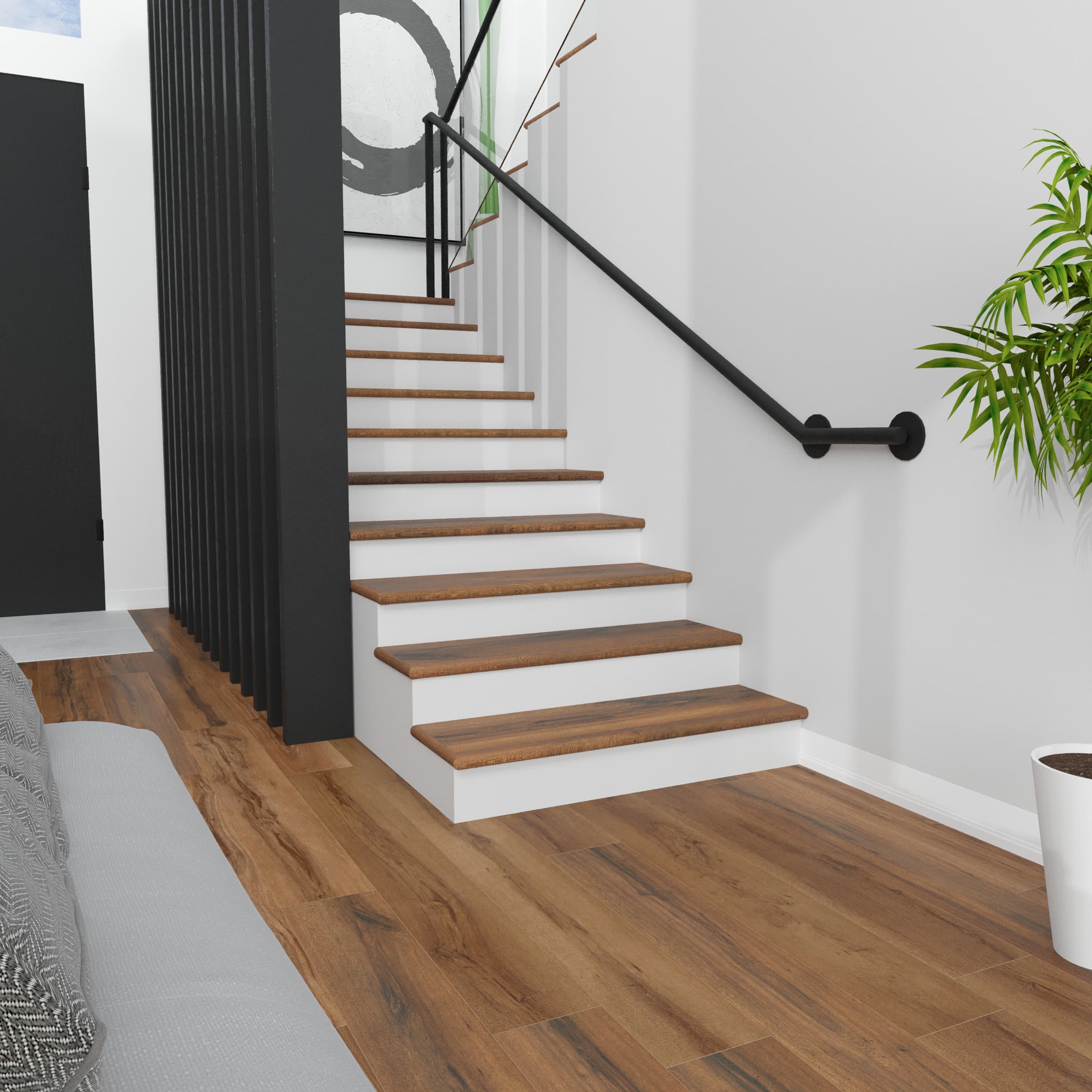 Island Maple CALI Vinyl Stair Tread w/ Cap - Image 2