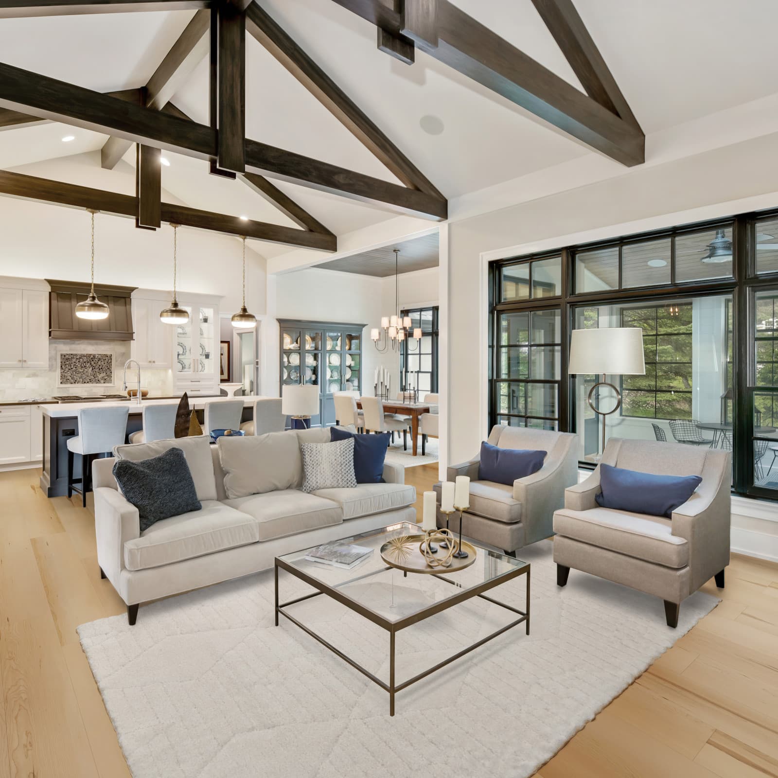 CALI Morro Beige 100% Waterproof GeoCore (SPC) Flooring — Longboards Collection — installed in room