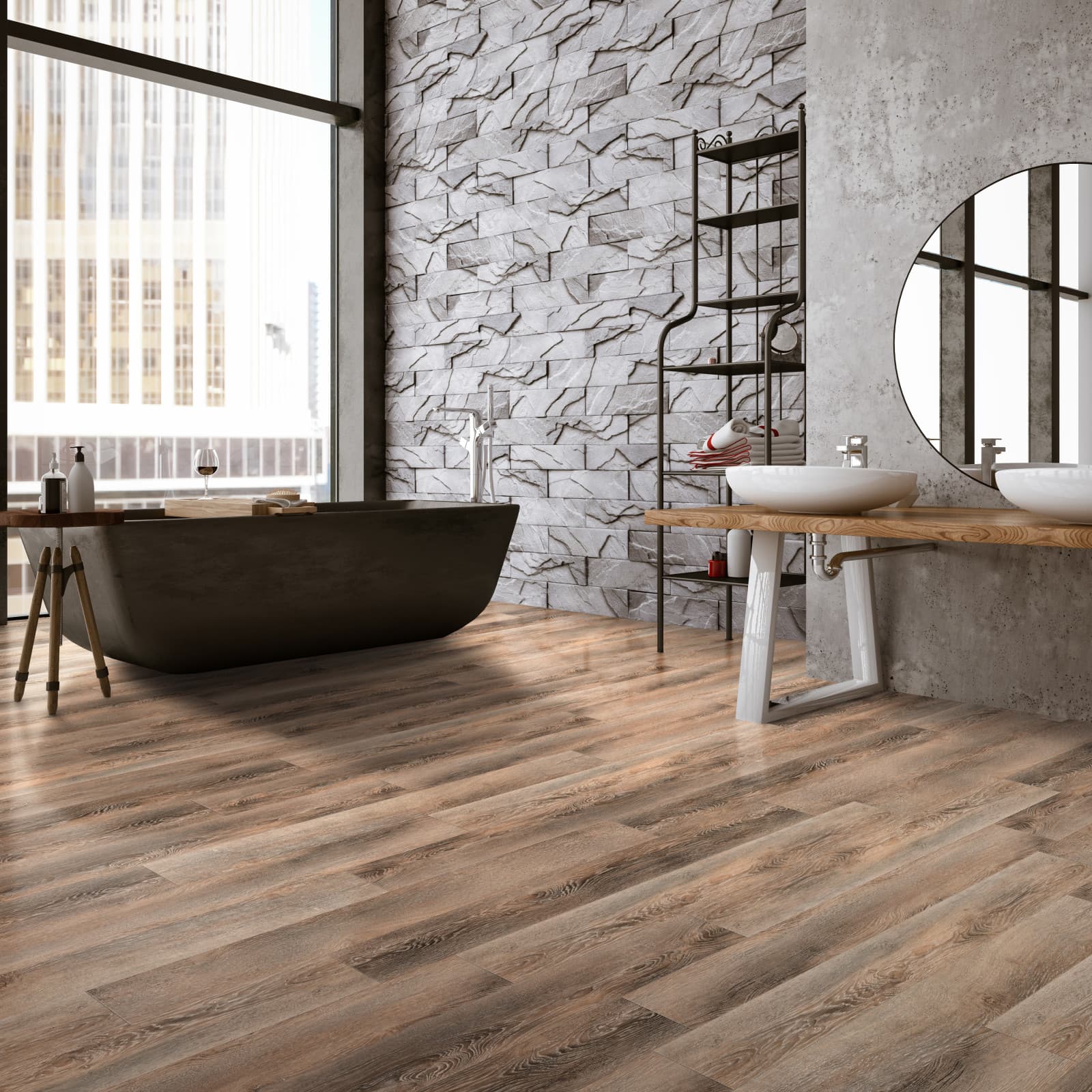 CALI Dockwood Oak Flooring — Windansea Low Tide Collection — installed in room