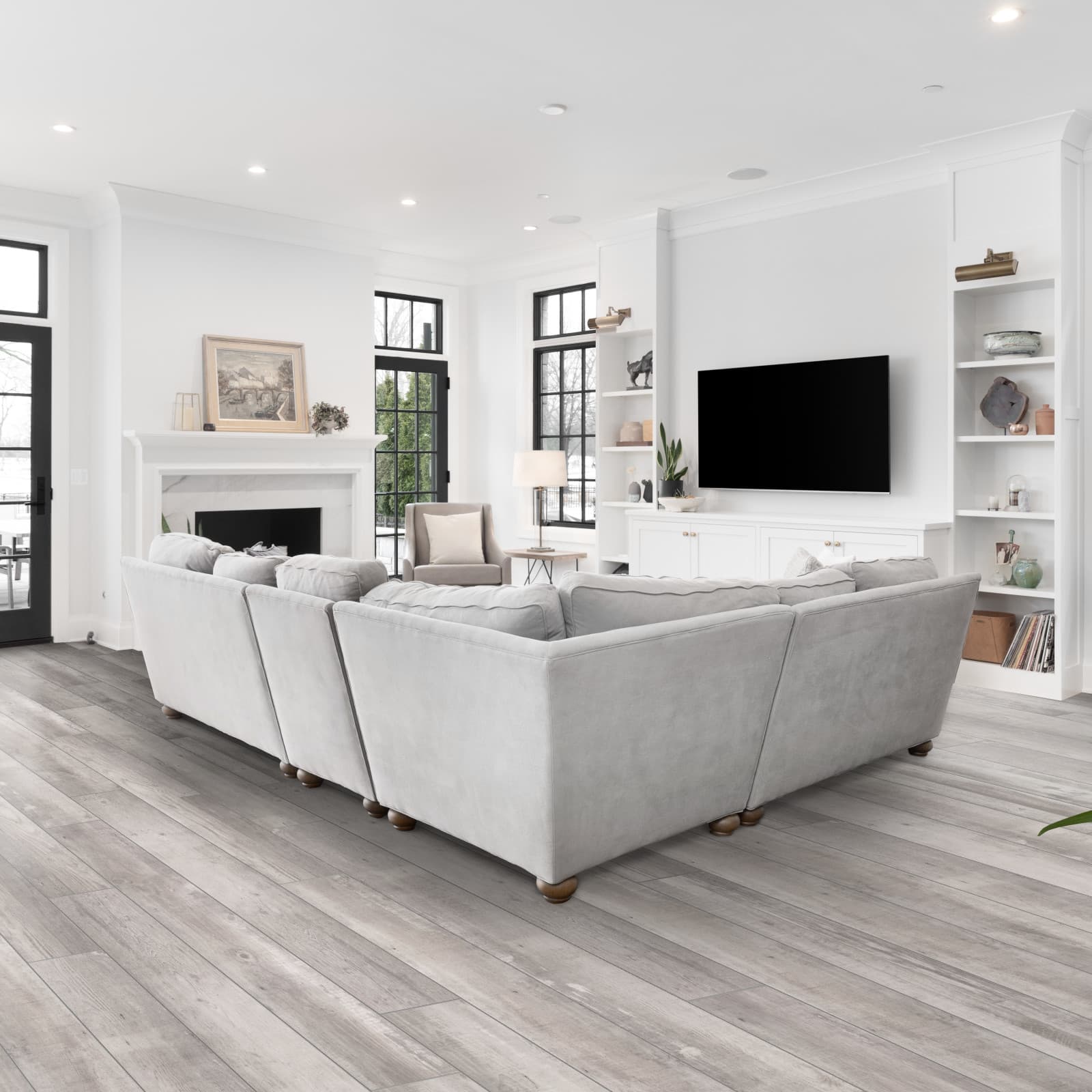 CALI Gray Ash Flooring — Windansea Low Tide Collection — installed in room