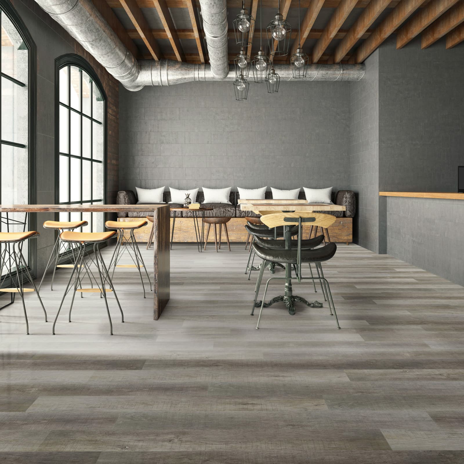 CALI Seaswept Oak 100% Waterproof Stone Plastic Composite (SPC) Flooring — Select XL Collection — installed in room