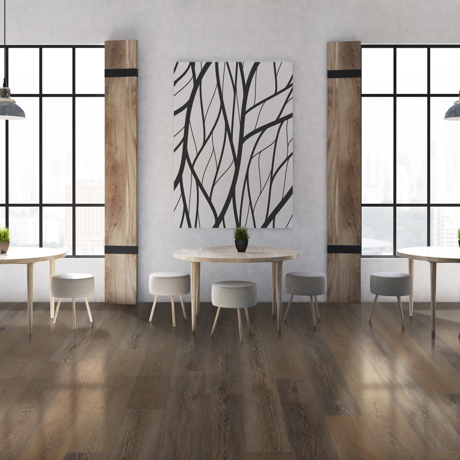 CALI Tidal Pool 100% Waterproof Stone Plastic Composite (SPC) Flooring — Select XL Collection — installed in room