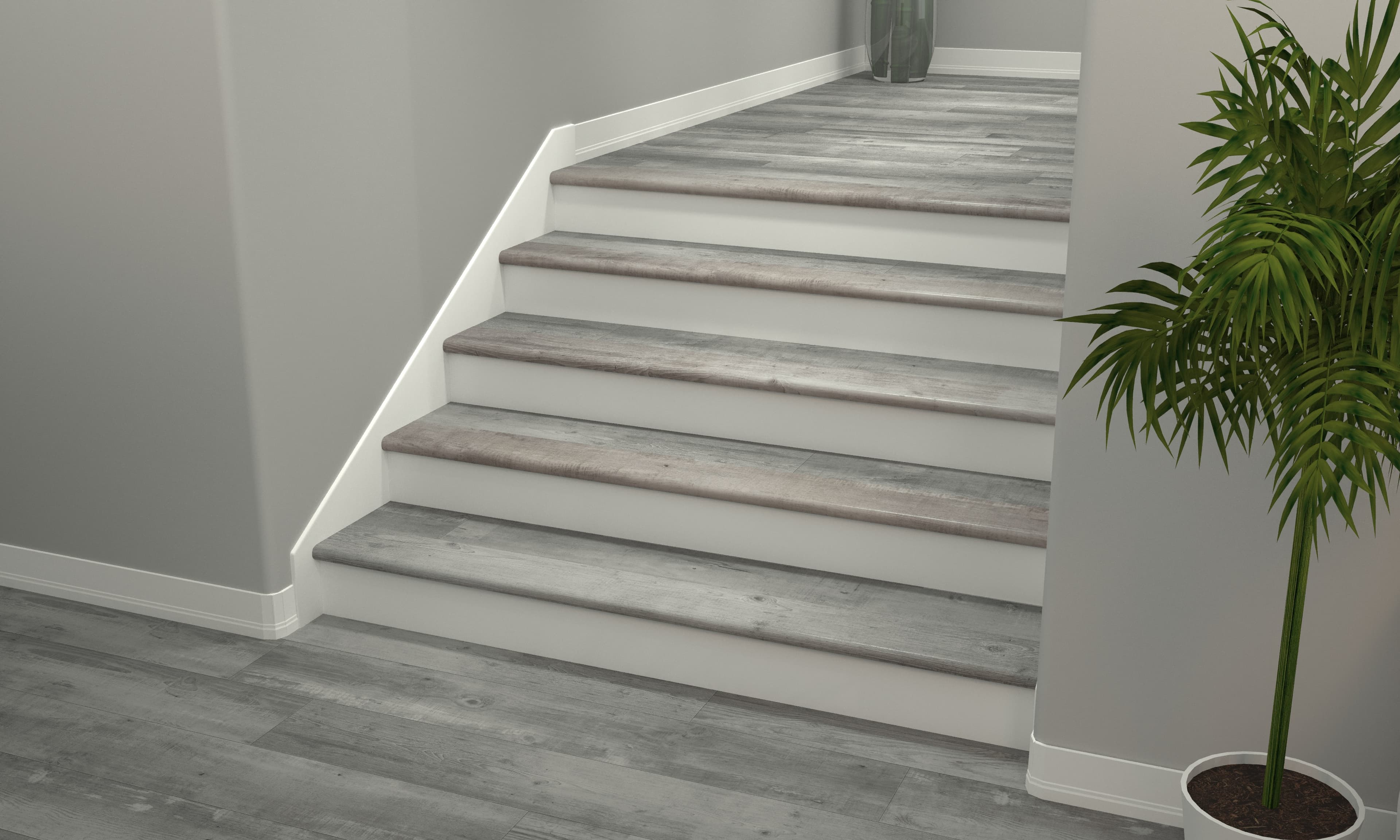 Gray Ash CALI Vinyl Stair Nosing Overlap Select - Image 2