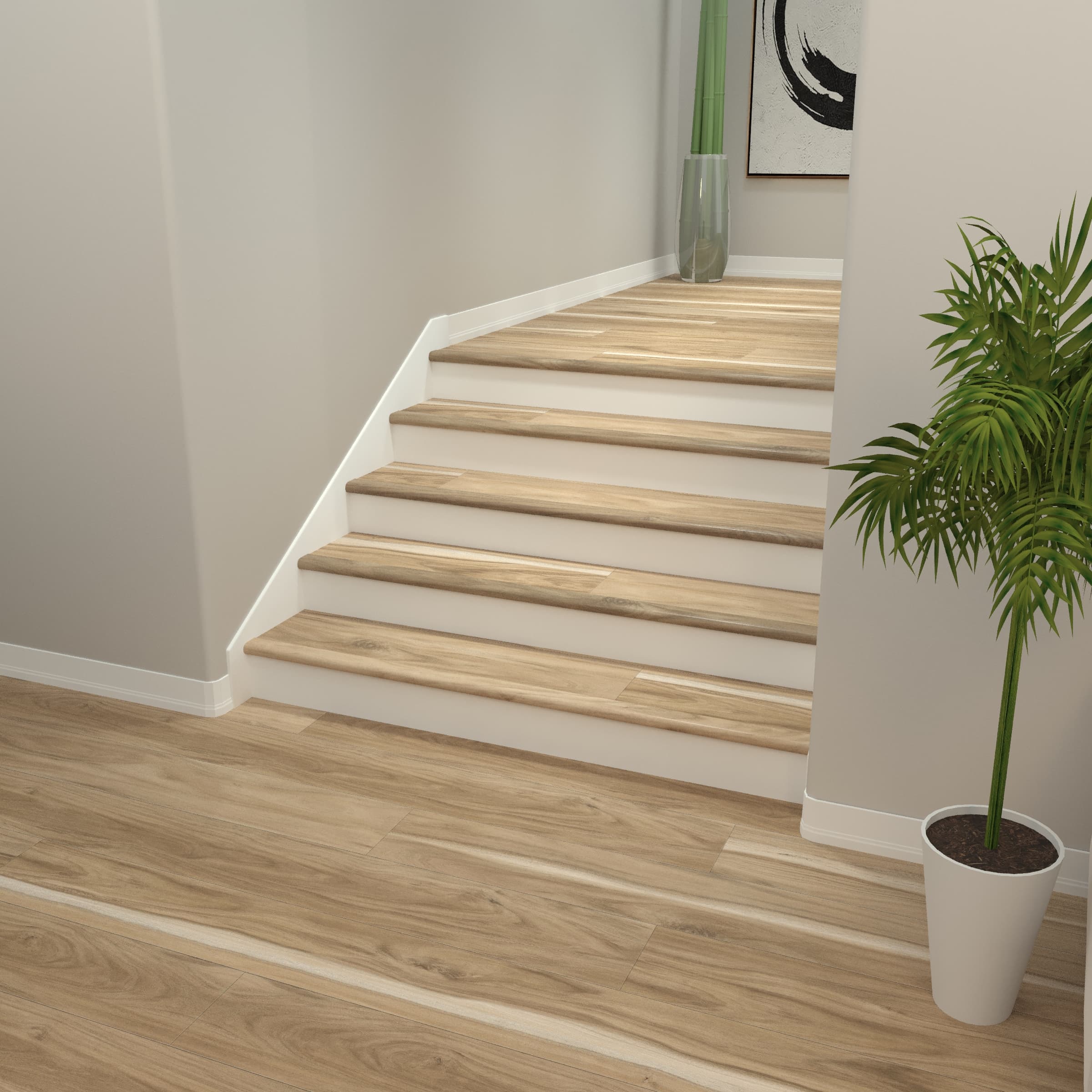 Coastal Eucalyptus CALI Vinyl Stair Nosing Overlap - Image 2
