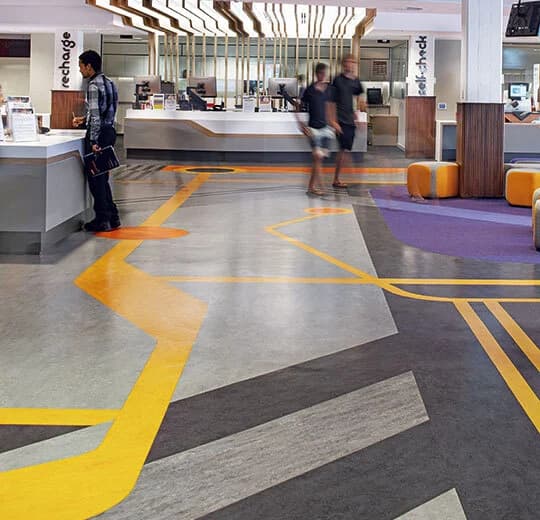 Forbo Marmoleum Serene Grey Marmoleum on Waterproof HDF Core with Cork Backing Flooring — Cinch LOC SEAL (Plank) Collection
