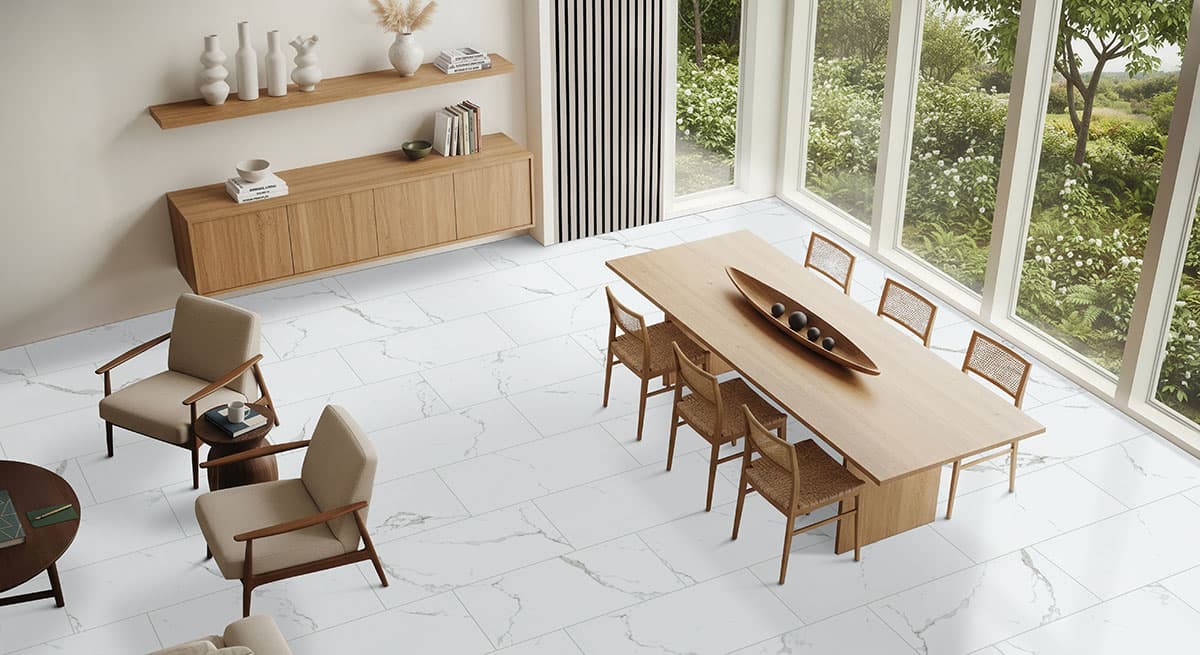MSI Everlife Calacatta Serra Glue Down Luxury Vinyl Flooring — Glenridge Collection — installed in room
