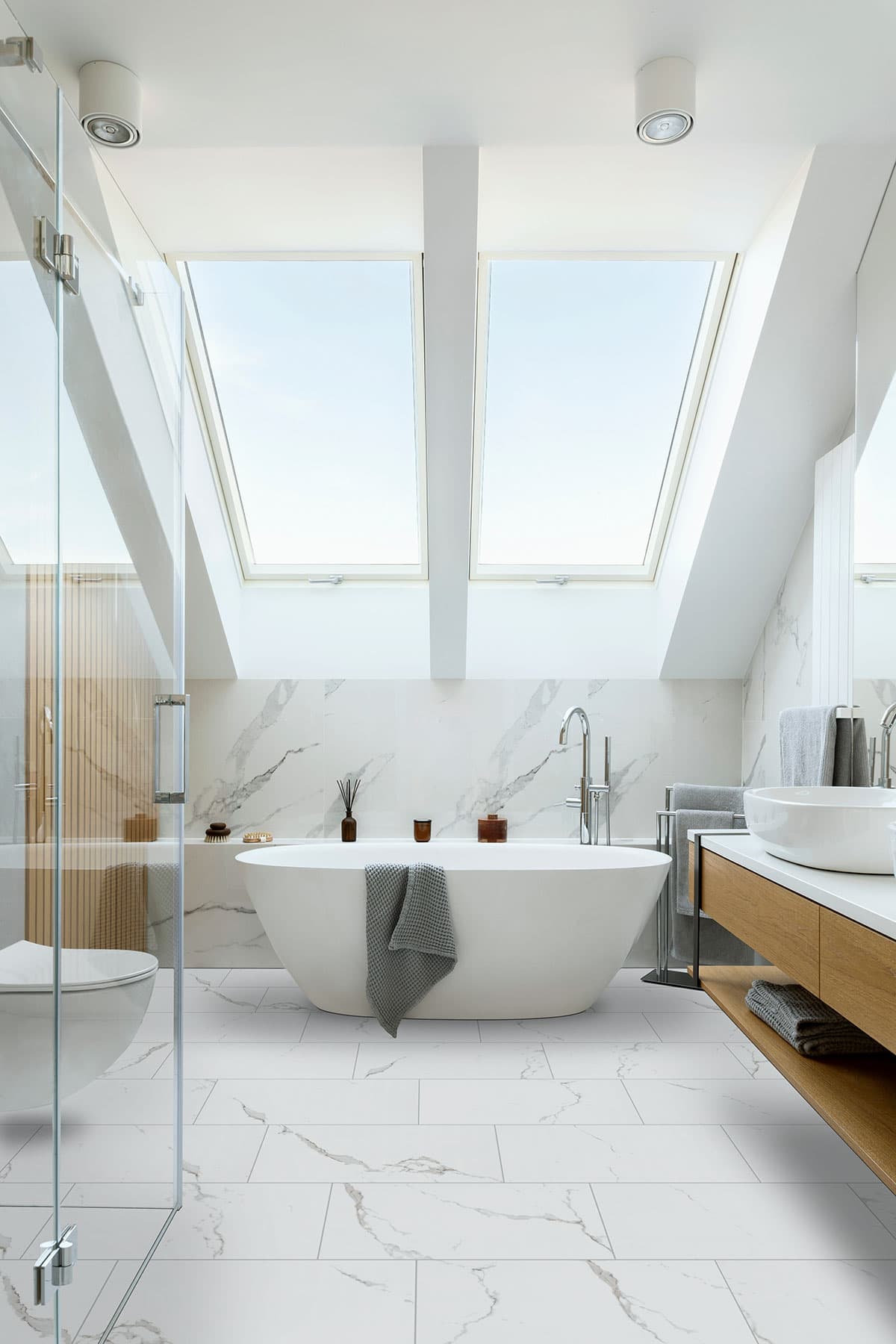 MSI Everlife Calacatta Serra Glue Down Luxury Vinyl Flooring — Glenridge Collection — detail view 4