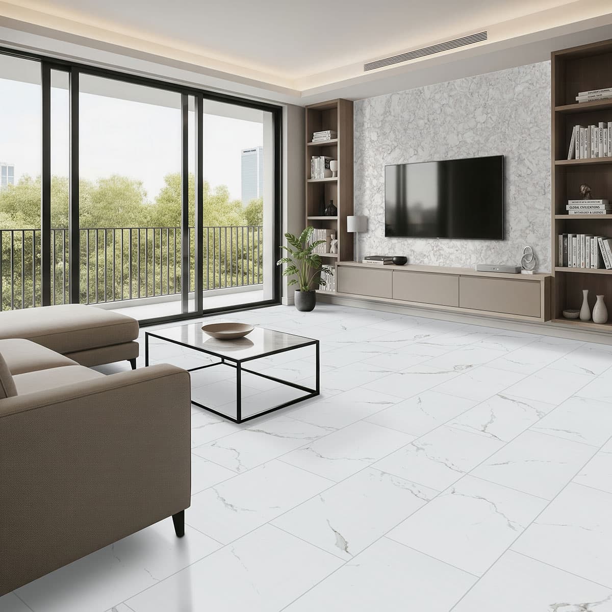 MSI Everlife Calacatta Serra Glue Down Luxury Vinyl Flooring — Glenridge Collection — detail view 5