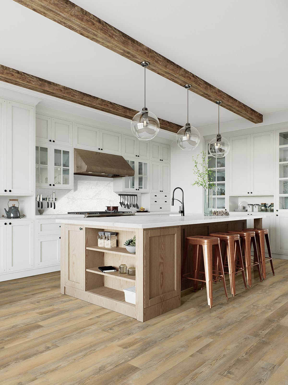MSI Everlife Lime Washed Oak Glue Down Luxury Vinyl Flooring — Katavia Collection — detail view 4