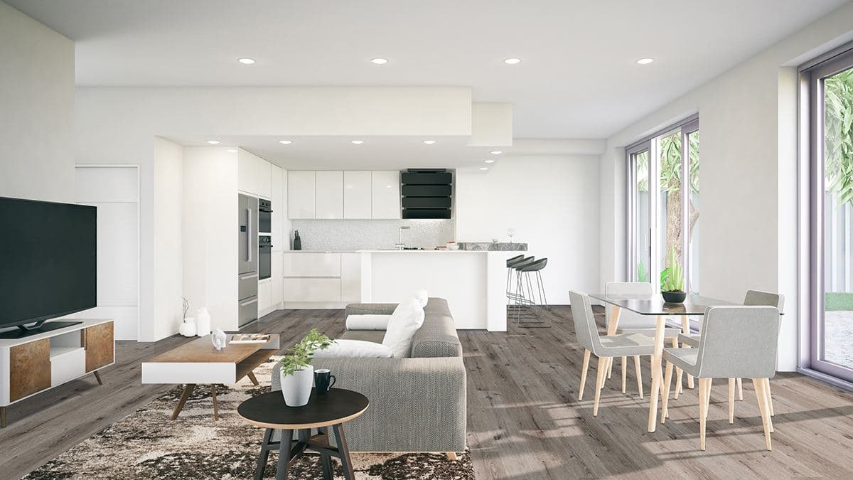 MSI Everlife Ludlow Glue Down Luxury Vinyl Flooring — Acclima Collection — installed in room
