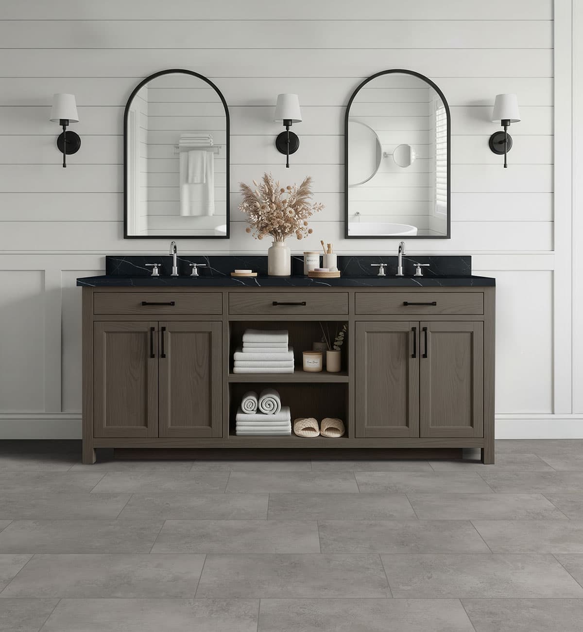 MSI Everlife Mountains Gray Glue Down Luxury Vinyl Flooring — Glenridge Collection — detail view 3