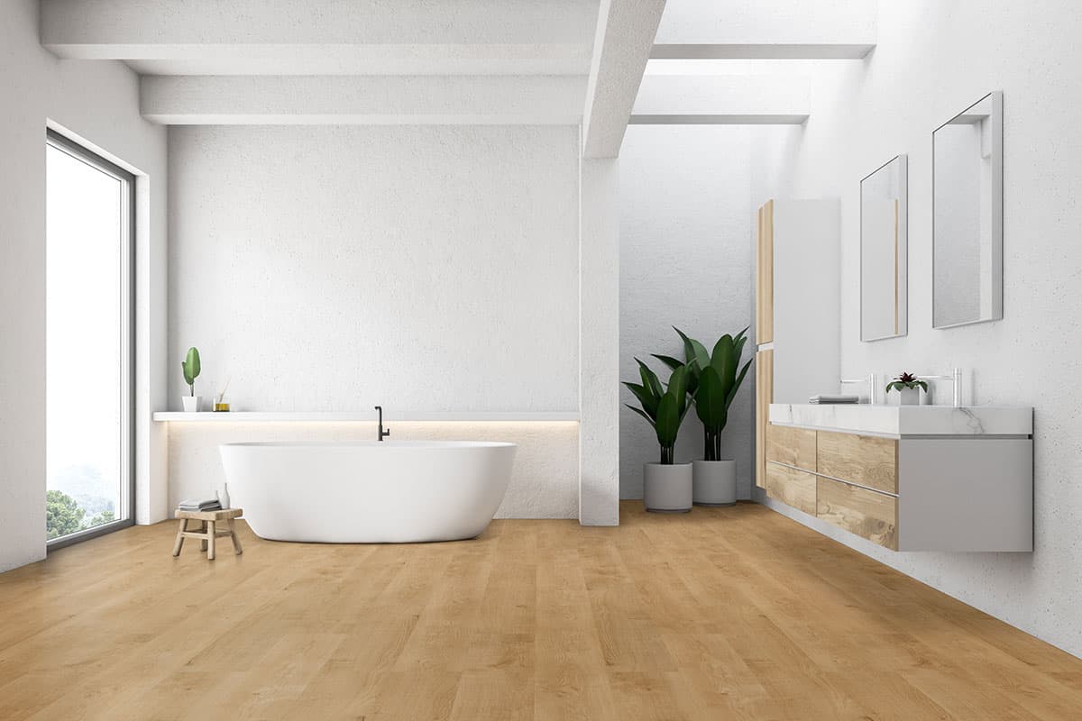 MSI Everlife Mt Sande Glue Down Luxury Vinyl Flooring — Acclima Collection — installed in room