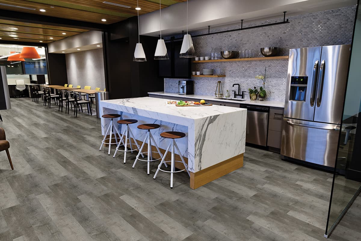 MSI Everlife Woodrift Gray Glue Down Luxury Vinyl Flooring — Wilmont Collection — detail view 3
