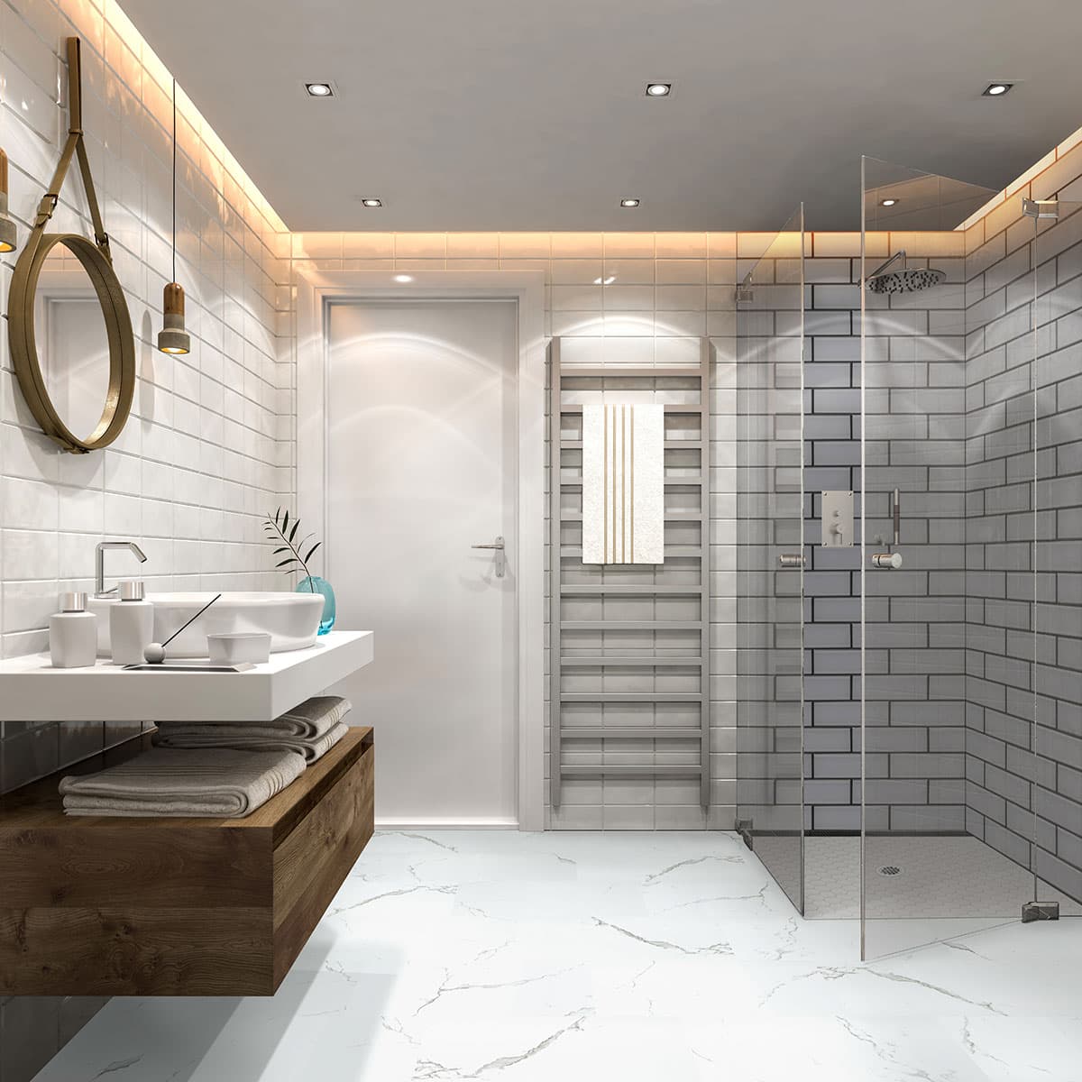 MSI Everlife Calacatta Serra 100% Waterproof Rigid Core (SPC) Flooring — Trecento Collection — detail view 3