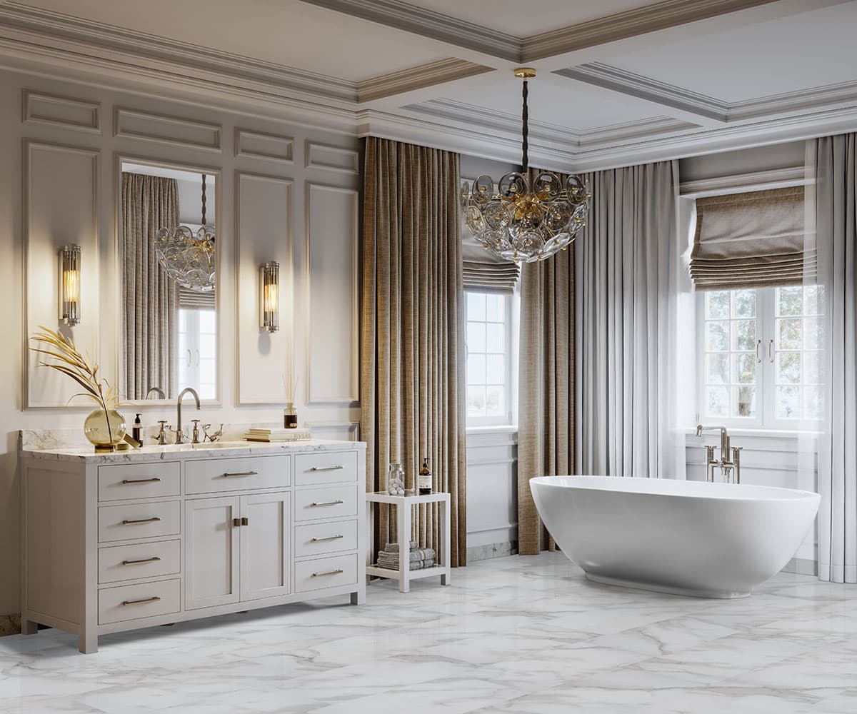 MSI Everlife Calacatta Venosa Gold 100% Waterproof Rigid Core (SPC) Flooring — Trecento Collection — detail view 4