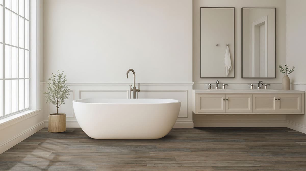 MSI Everlife Dulles Tails 100% Waterproof Rigid Core (SPC) Flooring — Prescott Collection — installed in room