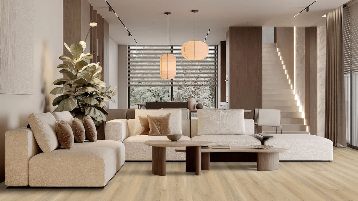 MSI Everlife Honey Hollow 100% Waterproof Rigid Core (SPC) Flooring — Laurel Reserve Collection — installed in room