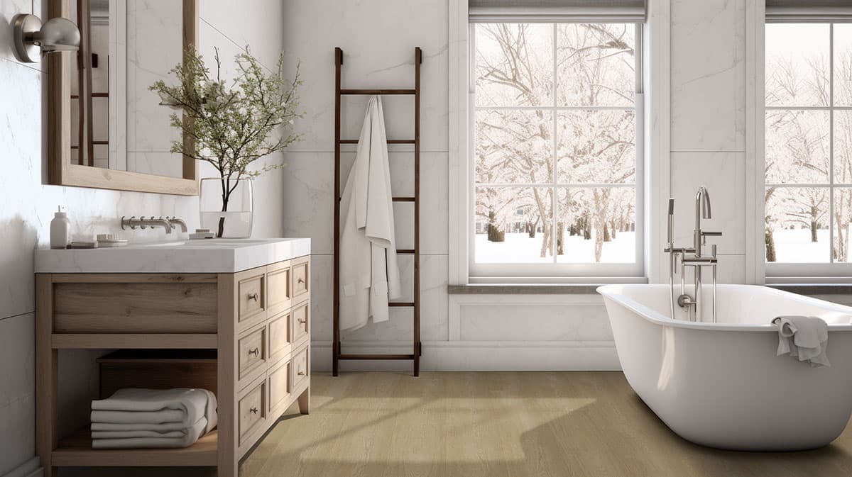 MSI Everlife Linen Loggia 100% Waterproof Rigid Core (SPC) Flooring — Laurel Reserve Collection — installed in room