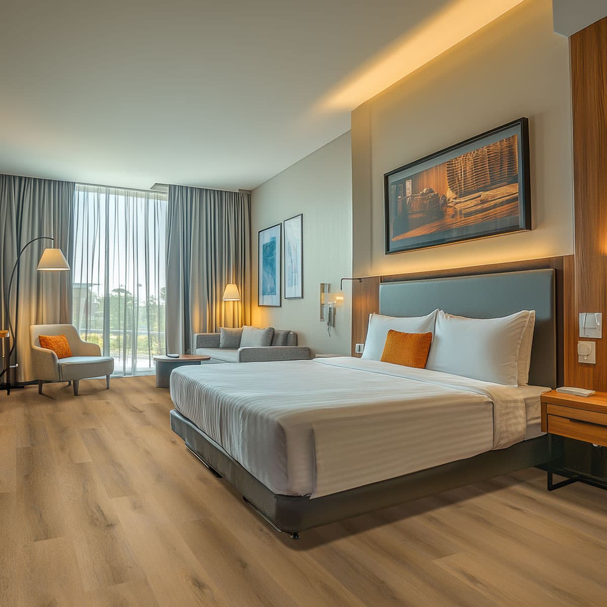 MSI Everlife Scandi 100% Waterproof Rigid Core (SPC) Flooring — Laurel Reserve Collection — installed in room