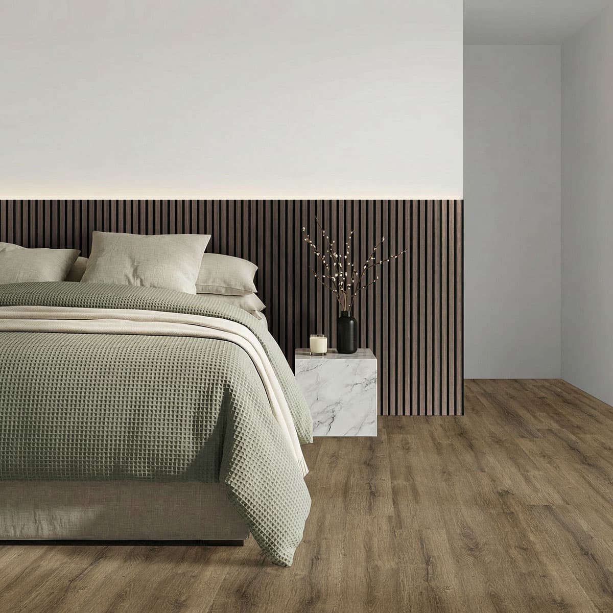 MSI Everlife Walnut Waves 100% Waterproof Rigid Core (SPC) Flooring — Prescott Collection — installed in room