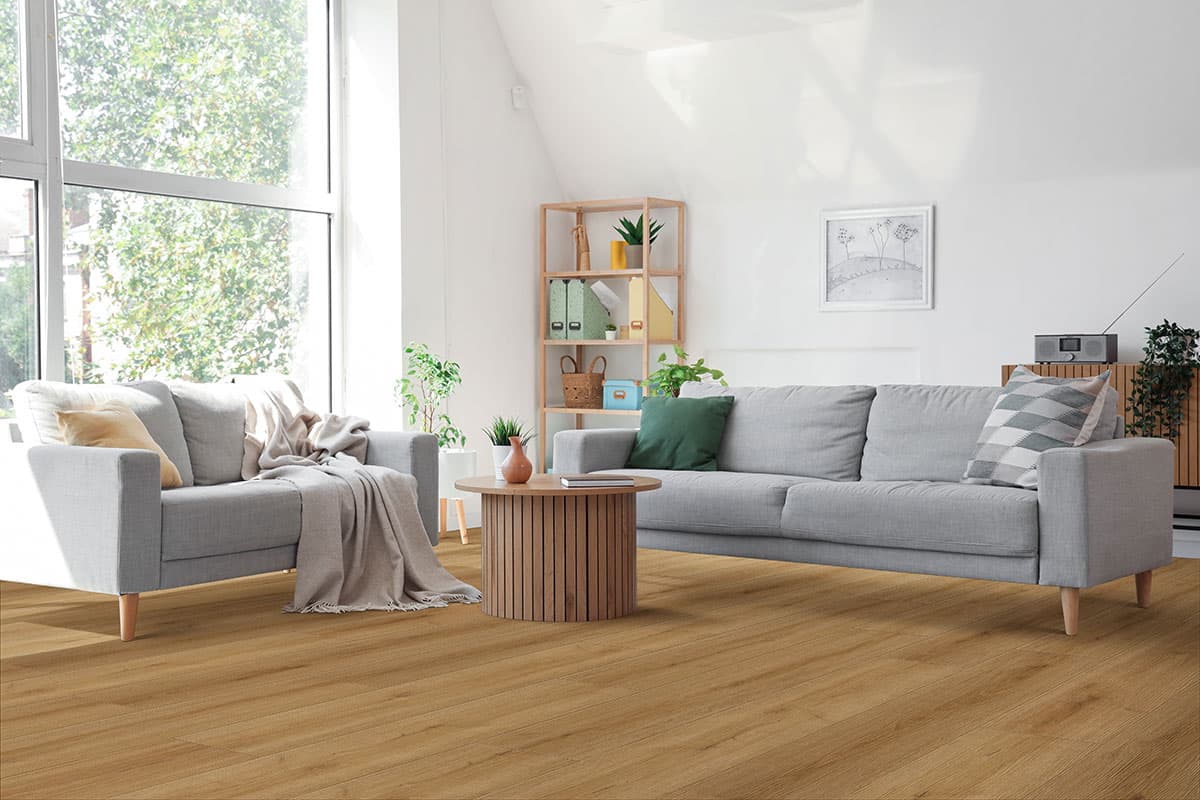 MSI Everlife Amber Forrester 100% Waterproof Rigid Core (SPC) Flooring — XL Cyrus Collection — installed in room