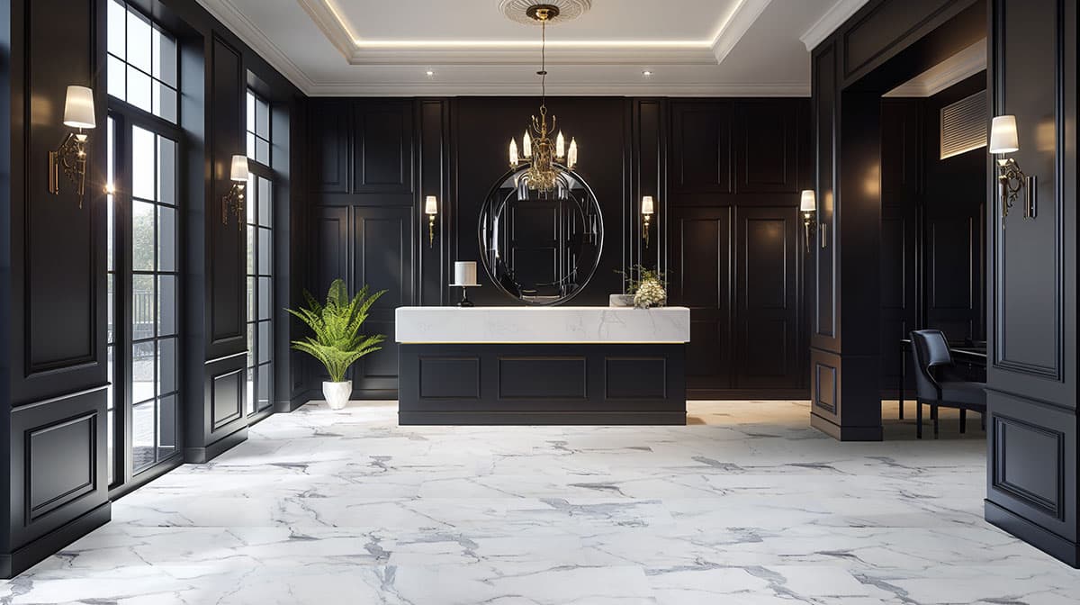 MSI Everlife Calacatta Legend 100% Waterproof Rigid Core (SPC) Flooring — XL Trecento Collection — detail view 3