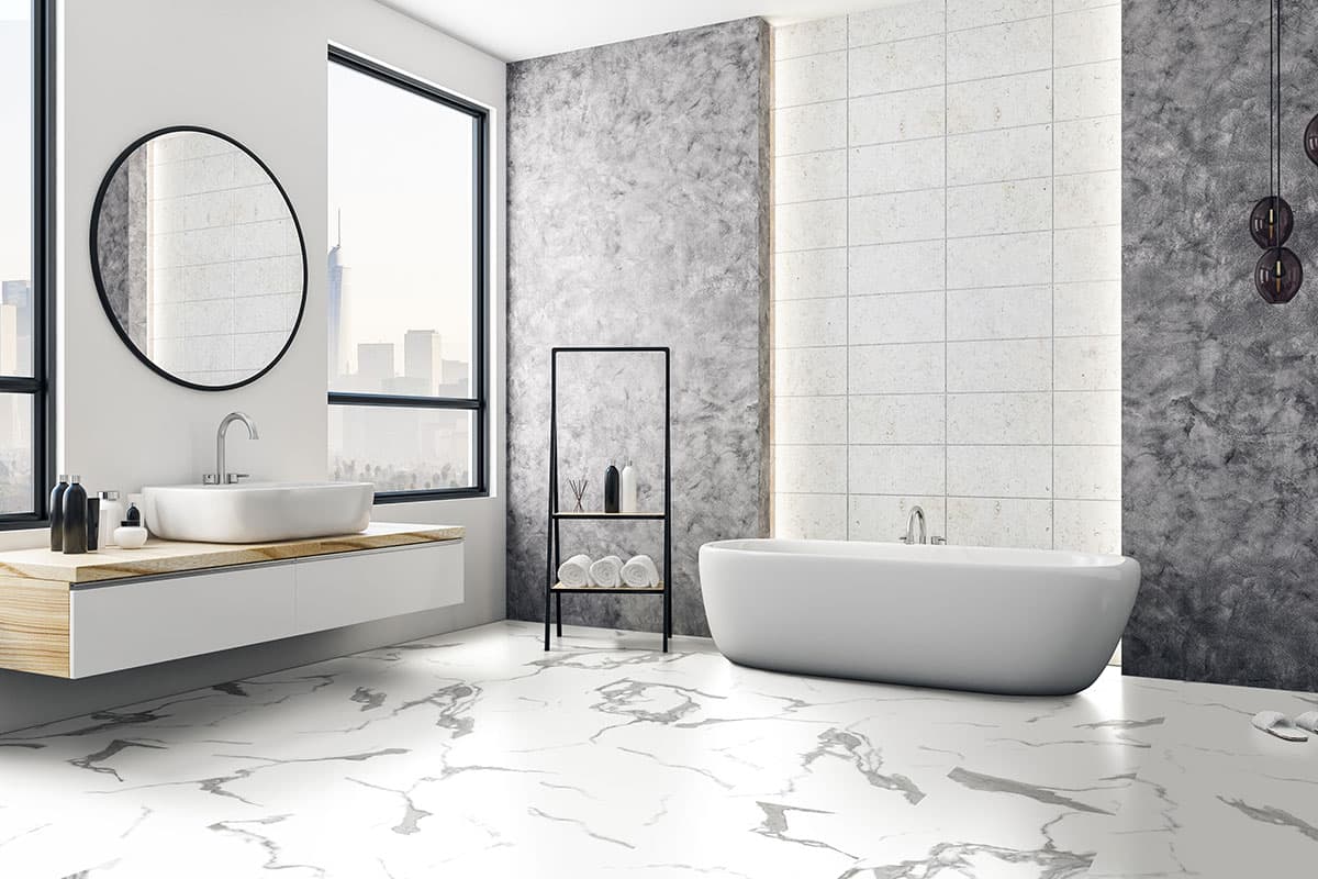 MSI Everlife Calacatta Marbello 100% Waterproof Rigid Core (SPC) Flooring — XL Trecento Collection — detail view 3