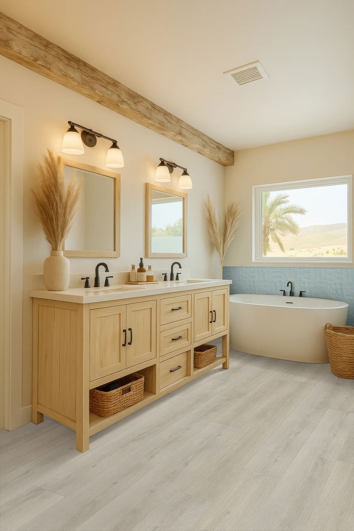 MSI Everlife Honeybella Oak 100% Waterproof Rigid Core (SPC) Flooring — XL Cyrus Collection — detail view 5