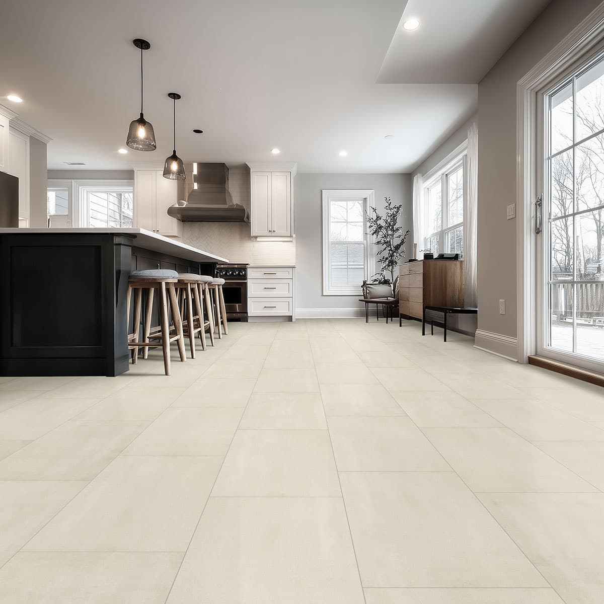 MSI Everlife Ivorelle 100% Waterproof Rigid Core (SPC) Flooring — XL Trecento Collection — installed in room