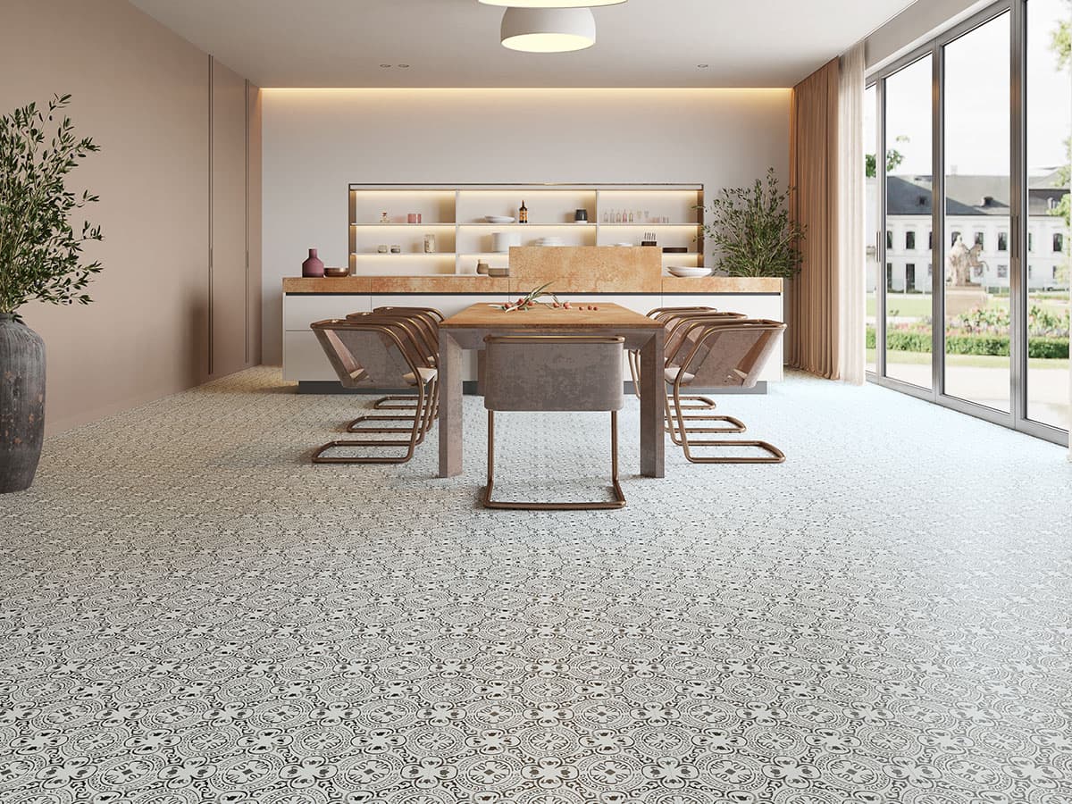MSI Everlife Kenzzi Taza 100% Waterproof Rigid Core (SPC) Flooring — XL Trecento Collection — installed in room