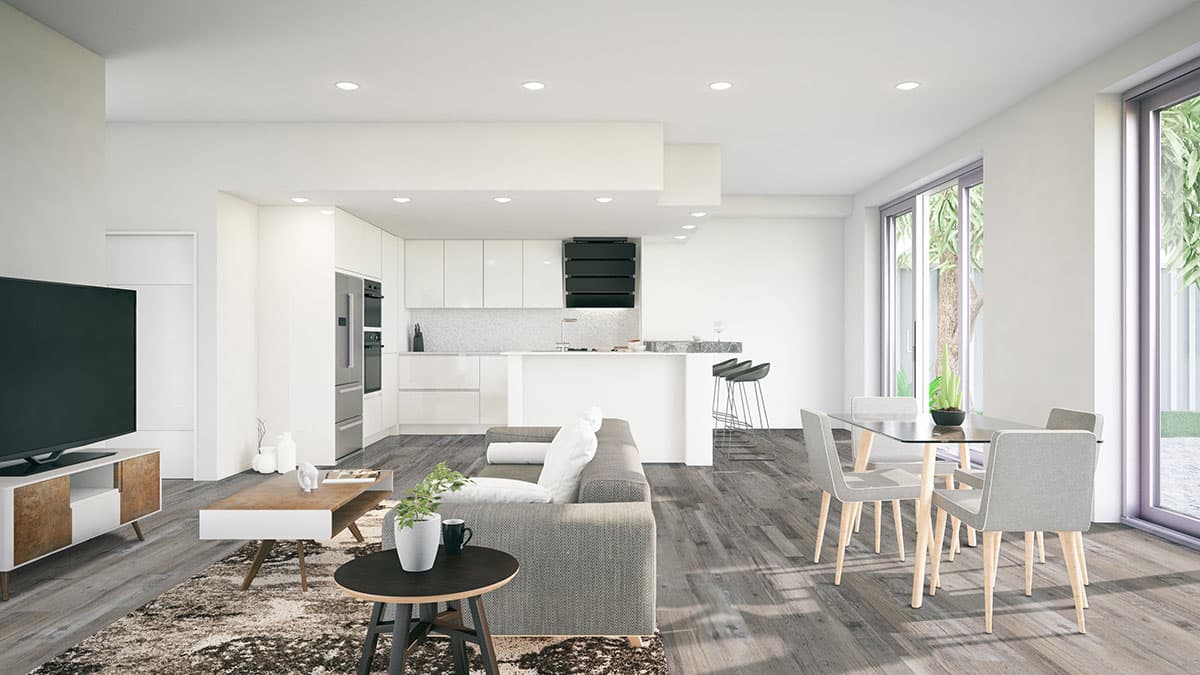 MSI Everlife Vinyl Mezcla 100% Waterproof Rigid Core (SPC) Flooring — XL Prescott Collection — installed in room